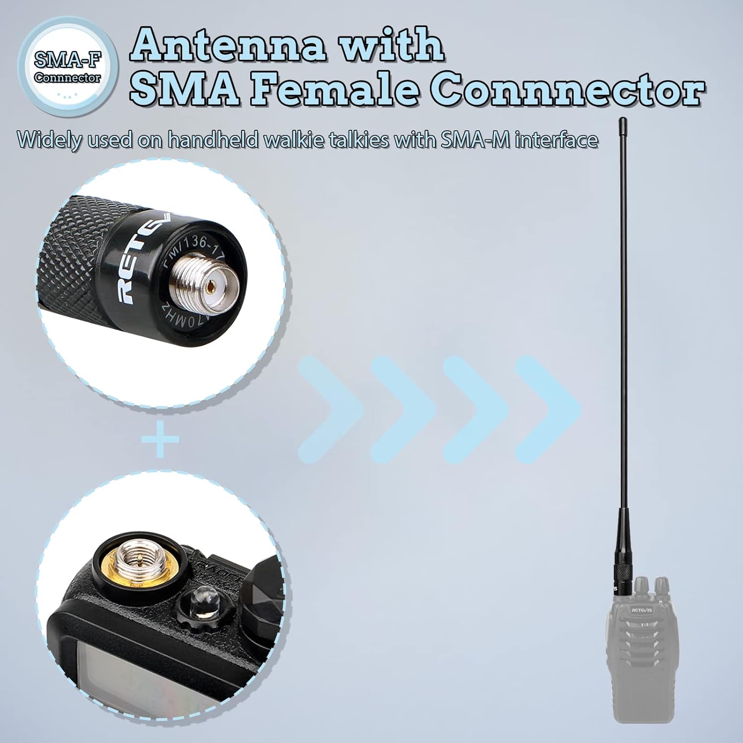 Detalle de Retevis RHD771 Antenna Elite 38 cm SMA-F