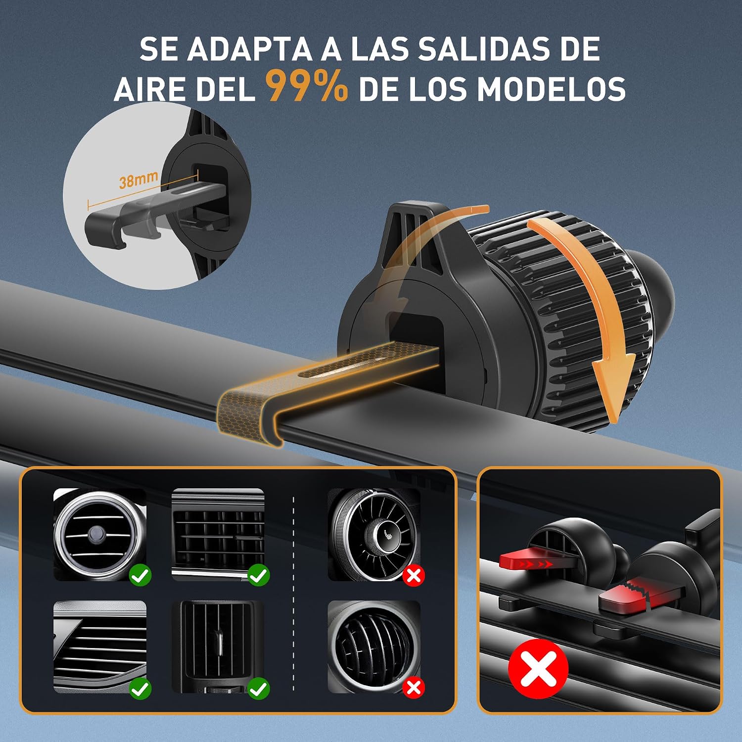 Thumbnail 3 de YISH Soporte Móvil Coche 360° con Gancho y Silicona
