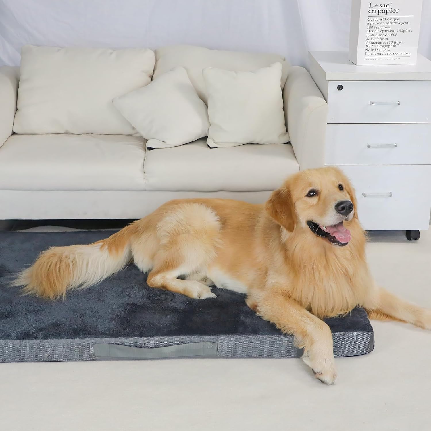 Thumbnail 3 de Nepfaivy Dog Bed Extra Large 105×70×7.5cm