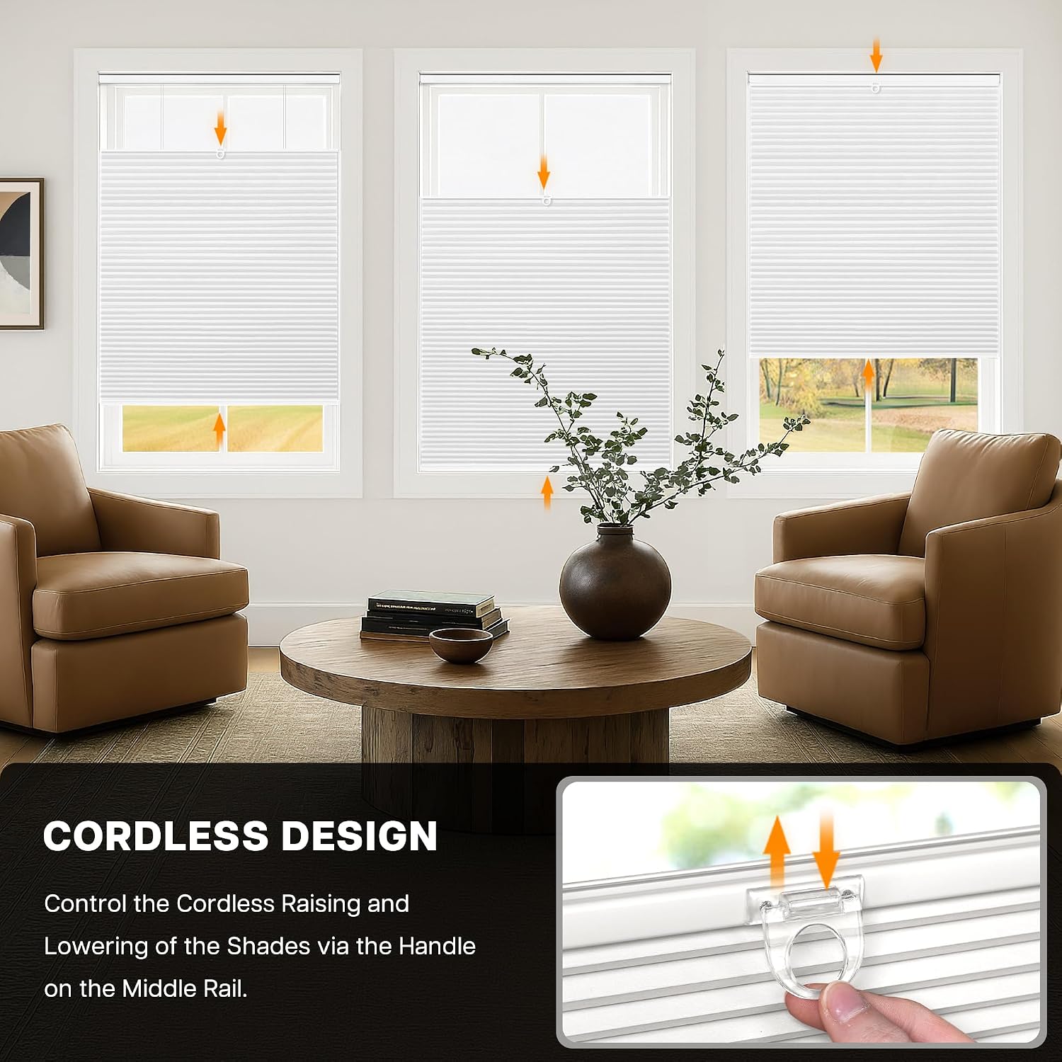 Detalle 2 de LazBlinds Cellular Shade 27" W x 64" H