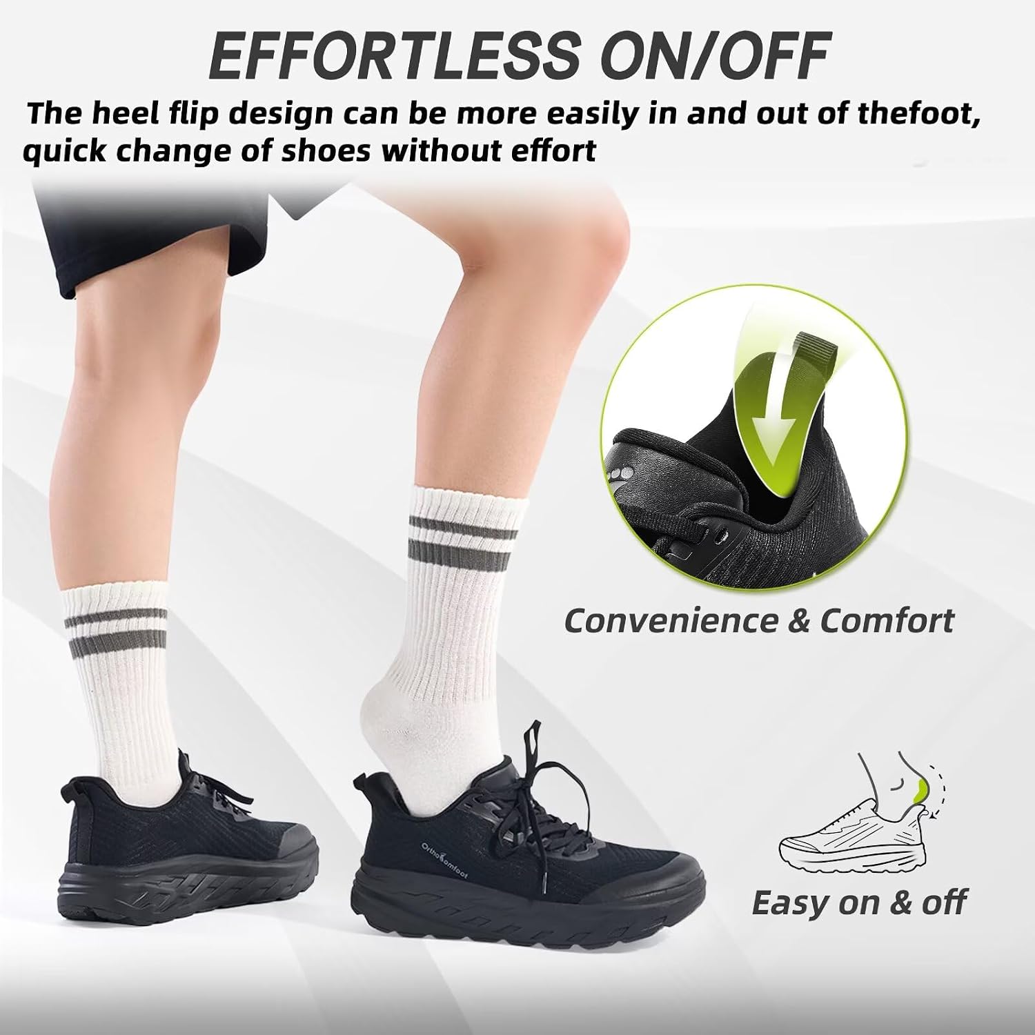 Detalle 2 de OrthoComfoot Women's Wide Orthopedic Sneakers with Knit Upper and Arch Support