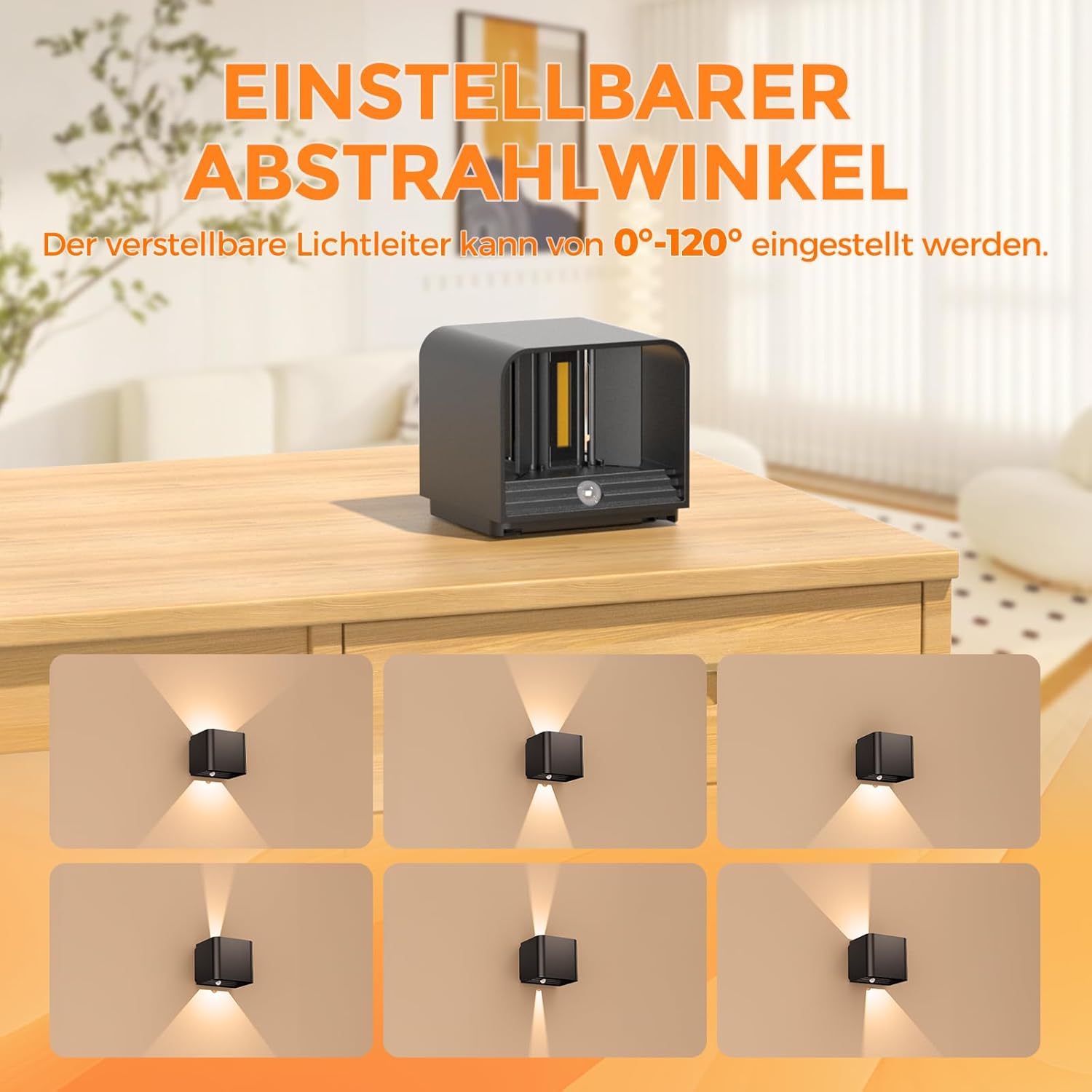 Detalle 2 de GEARLITE aufladbare LED-Wandleuchte für innen & außen mit Bewegungsmelder (2er-Set), IPX4, 3000K, schwarz