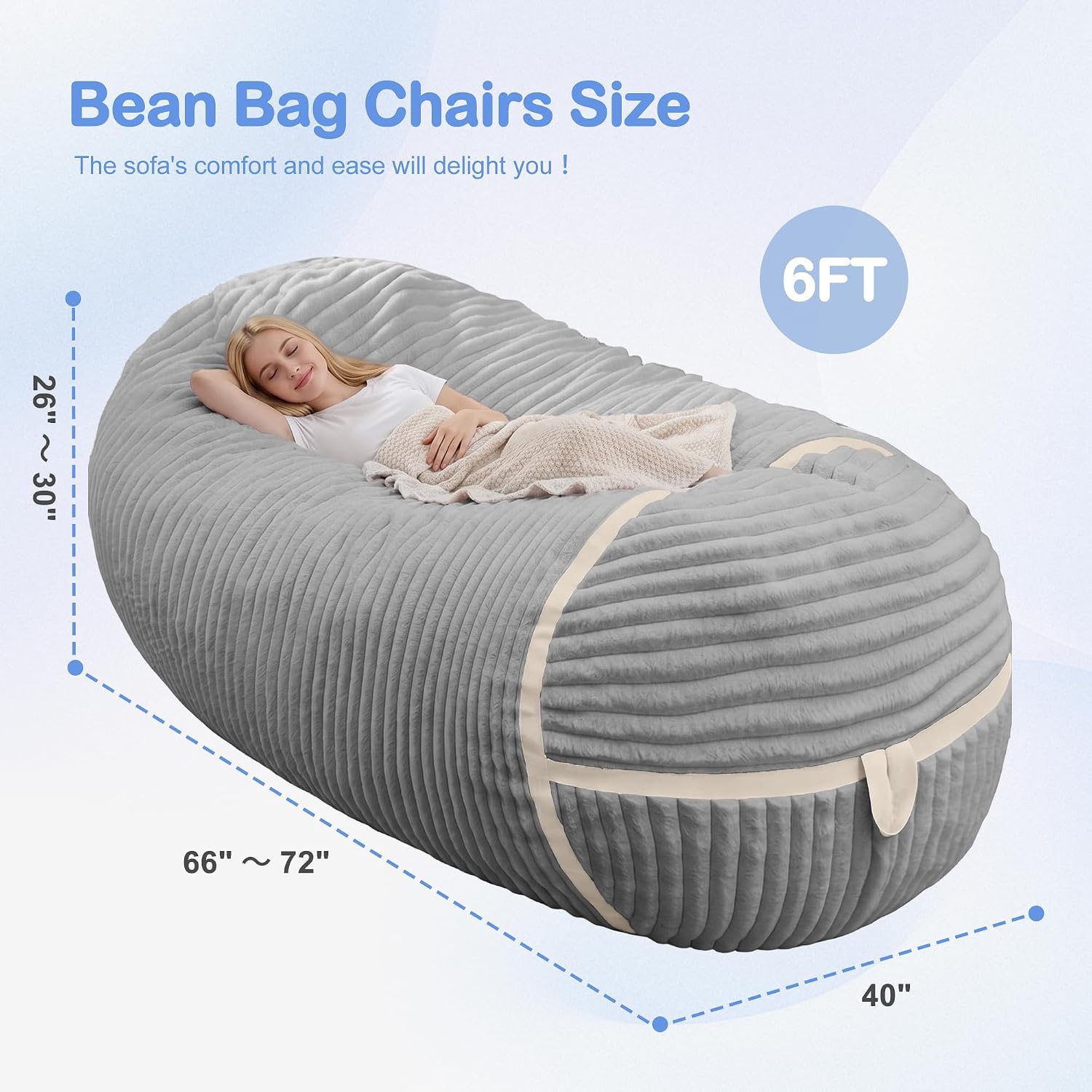 Detalle 2 de HABUTWAY Bean Bag Chair 6FT