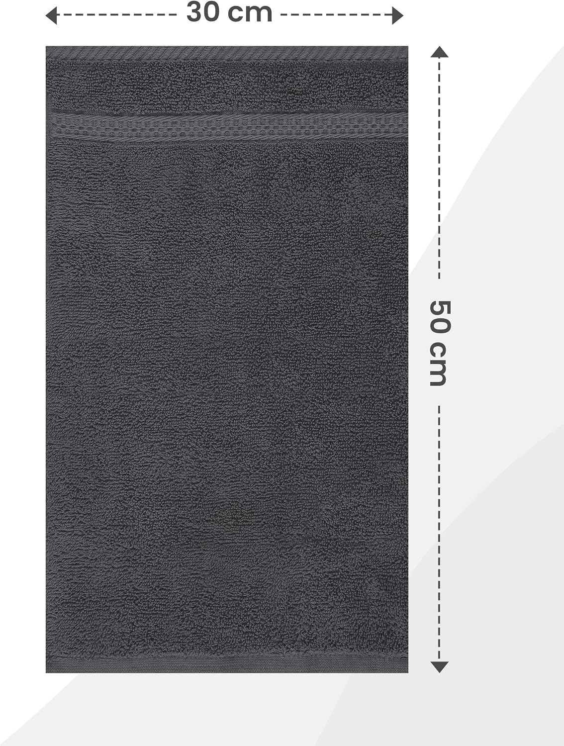 Detalle 2 de Utopia Towels gästhanddukar 30 x 50 cm, grå, 10-pack i bomull