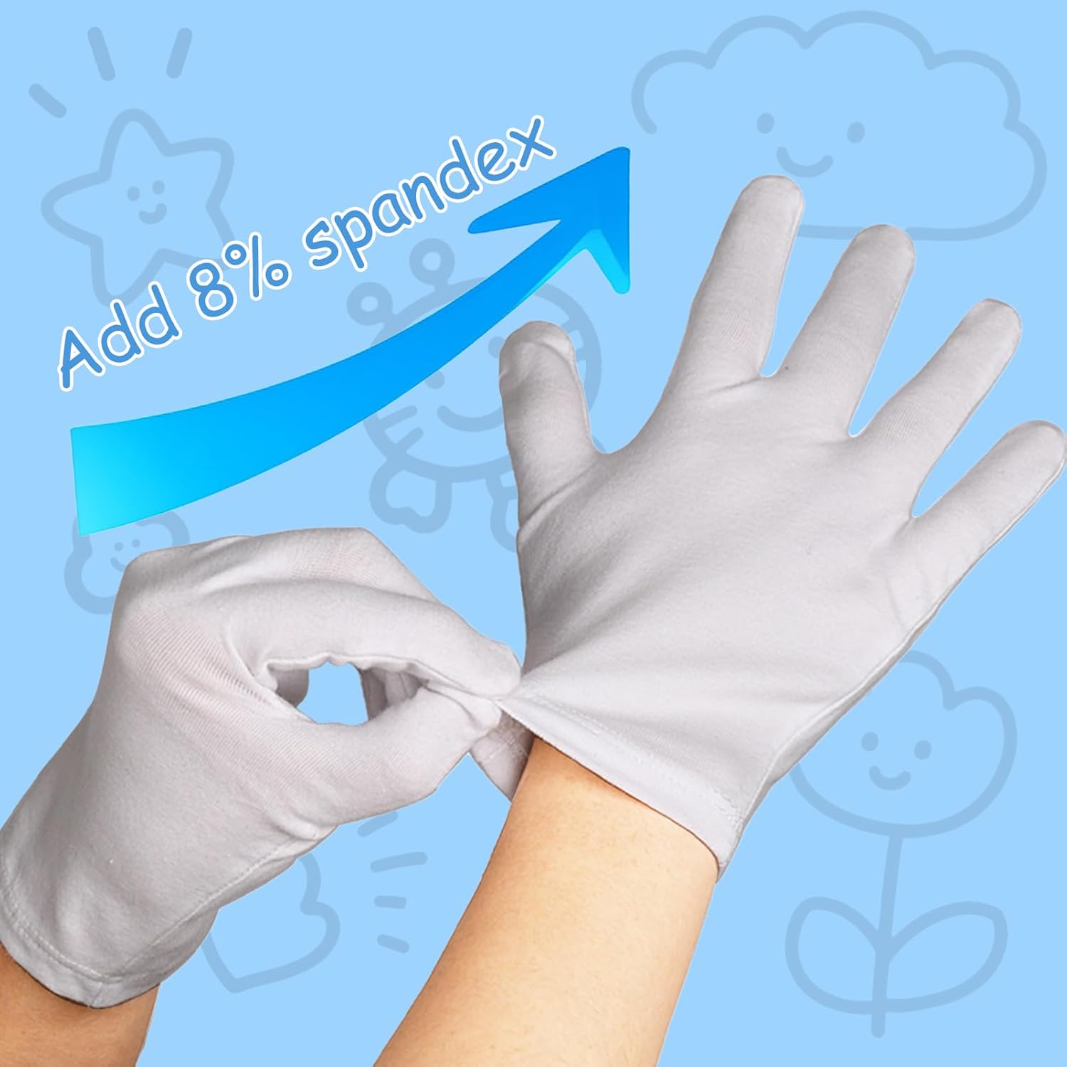 Thumbnail 3 de AovYoo 6 Pares Guantes blancos niño 92% algodón
