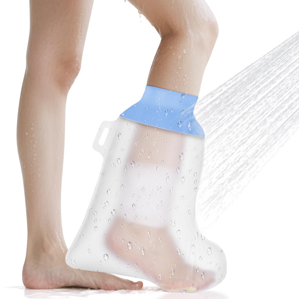 ANOMM Copertura impermeabile per piedi e doccia con gesso (riutilizzabile, anello in silicone)