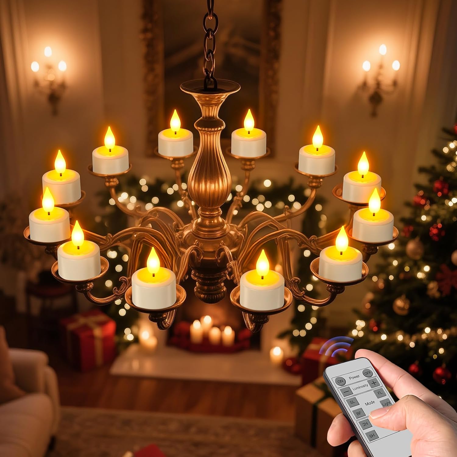 Thumbnail 2 de SoulBay Rechargeable Flameless Tea Lights (6-pack) with Remote Timer and USB-C charging