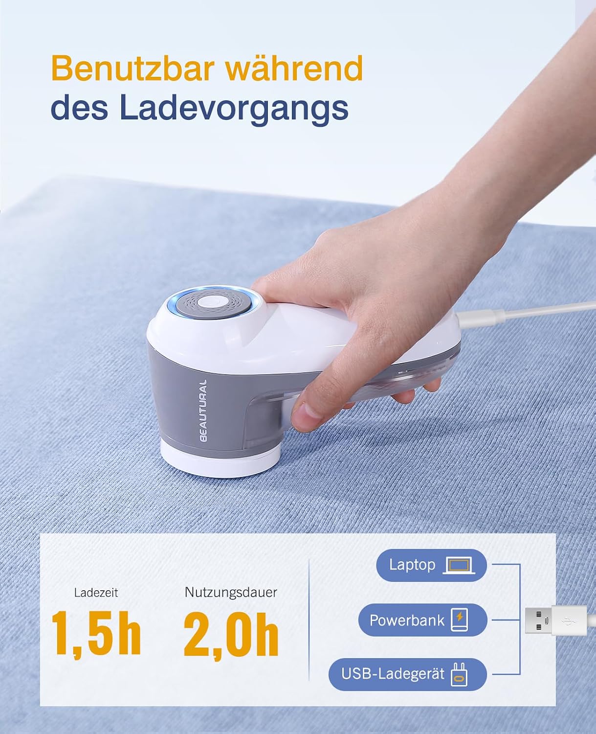 Detalle de BEAUTURAL Fusselrasierer 9000 U/min