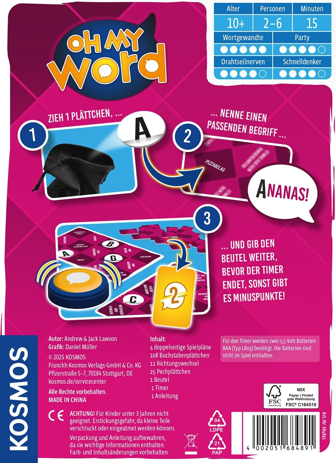Detalle 2 de Kosmos Oh My Word 684891 Wen erwischt der Timer