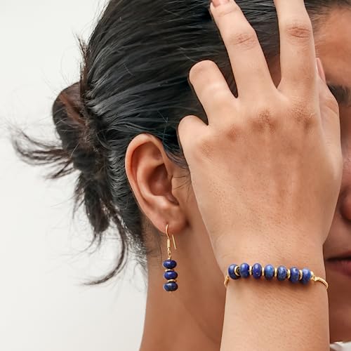 Thumbnail 3 de Gempires Natural Gemstone Rondelle Bead Earrings, Amethyst by GEMPIRES NATURE’S TREASURE