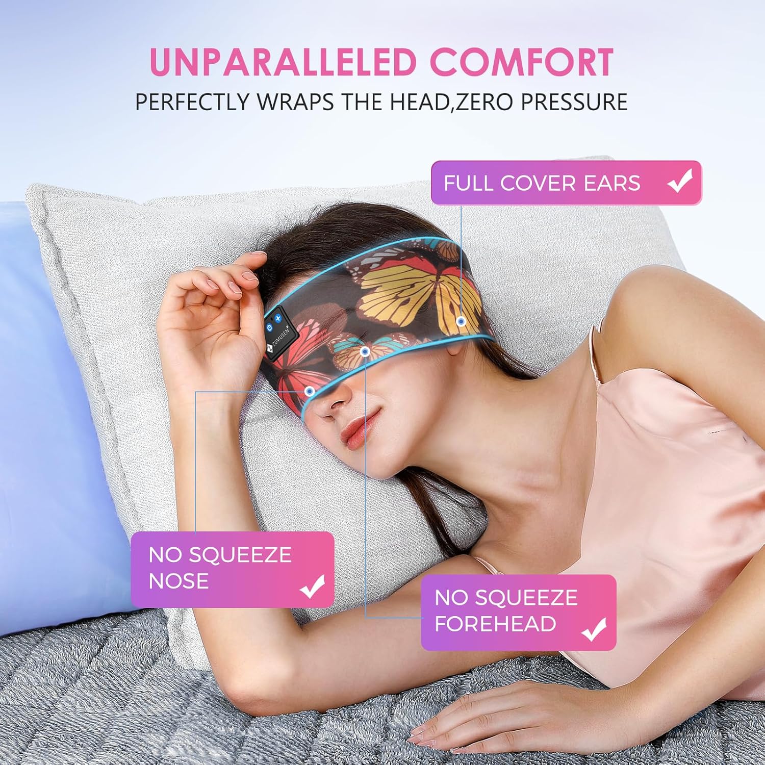 Thumbnail 3 de ZUMUSEN Sleep Headphones Bluetooth 5.4 Headband