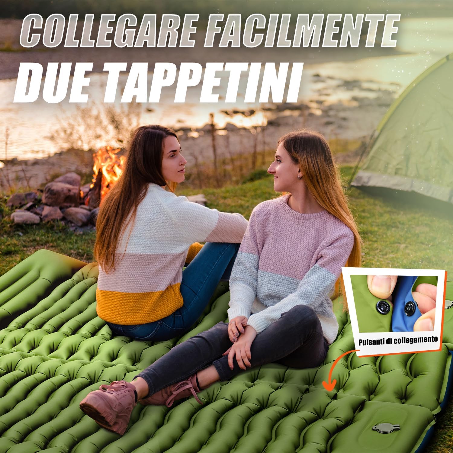 Detalle 2 de Yuzonc Materassino Campeggio Autogonfiante: ultraleggero, extra grande e pratico per trekking