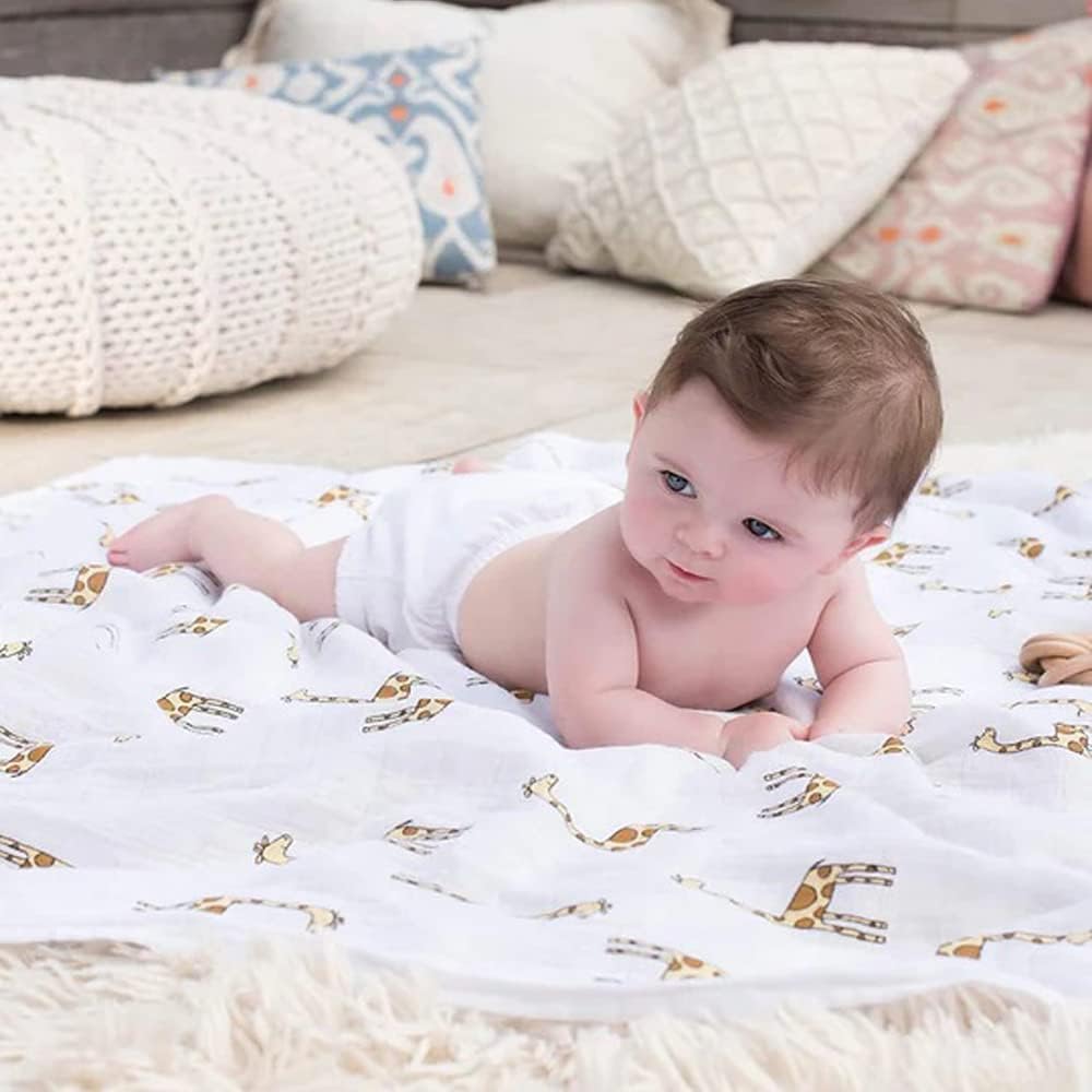 Detalle de SGAVAHSG Large Muslin Cloths for Baby – 3-Pack 120x120cm Muslin Swaddle Blankets