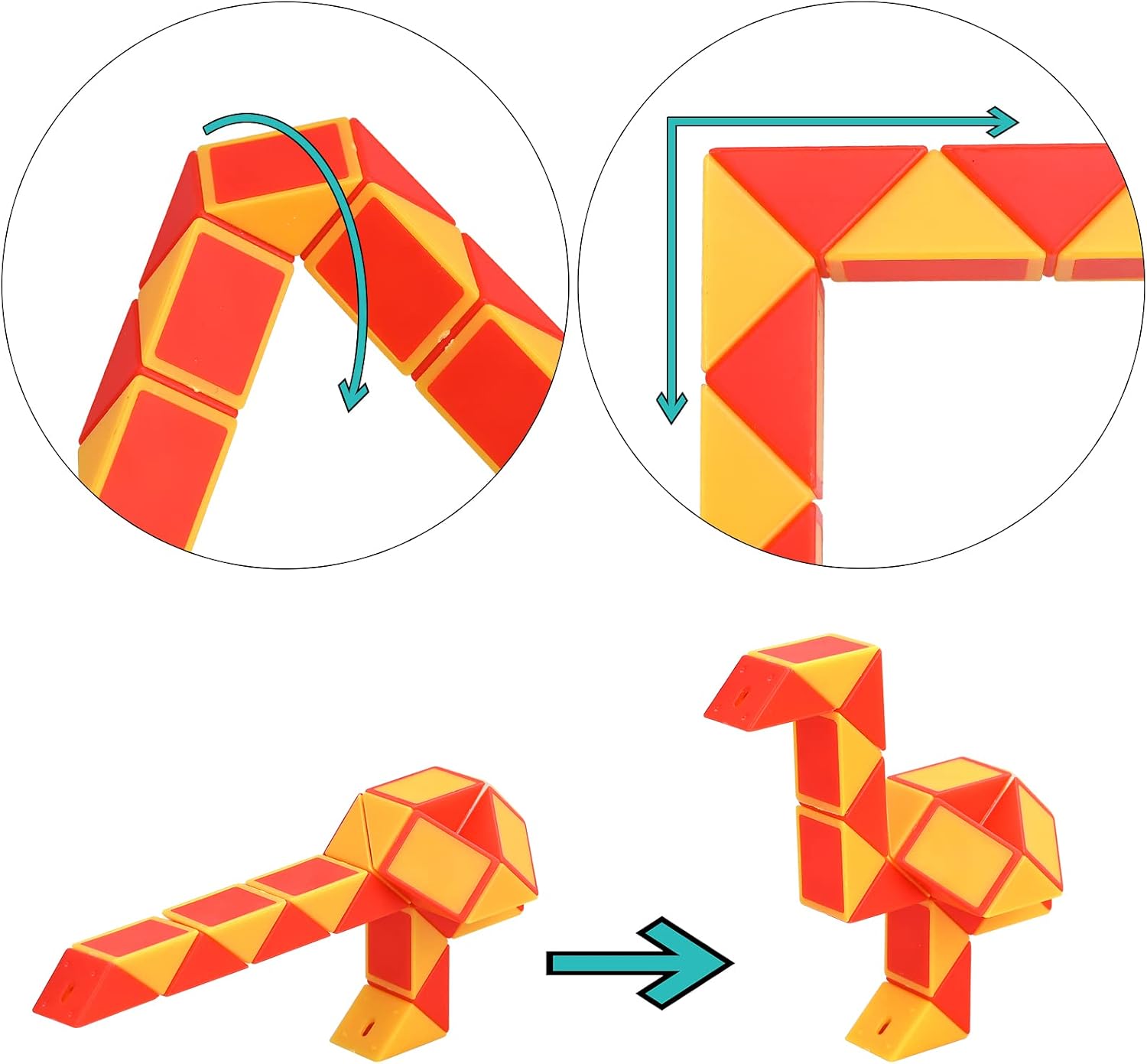 Detalle 2 de Goldge Magic Snake Cube 24-piece fidget toy 🧩