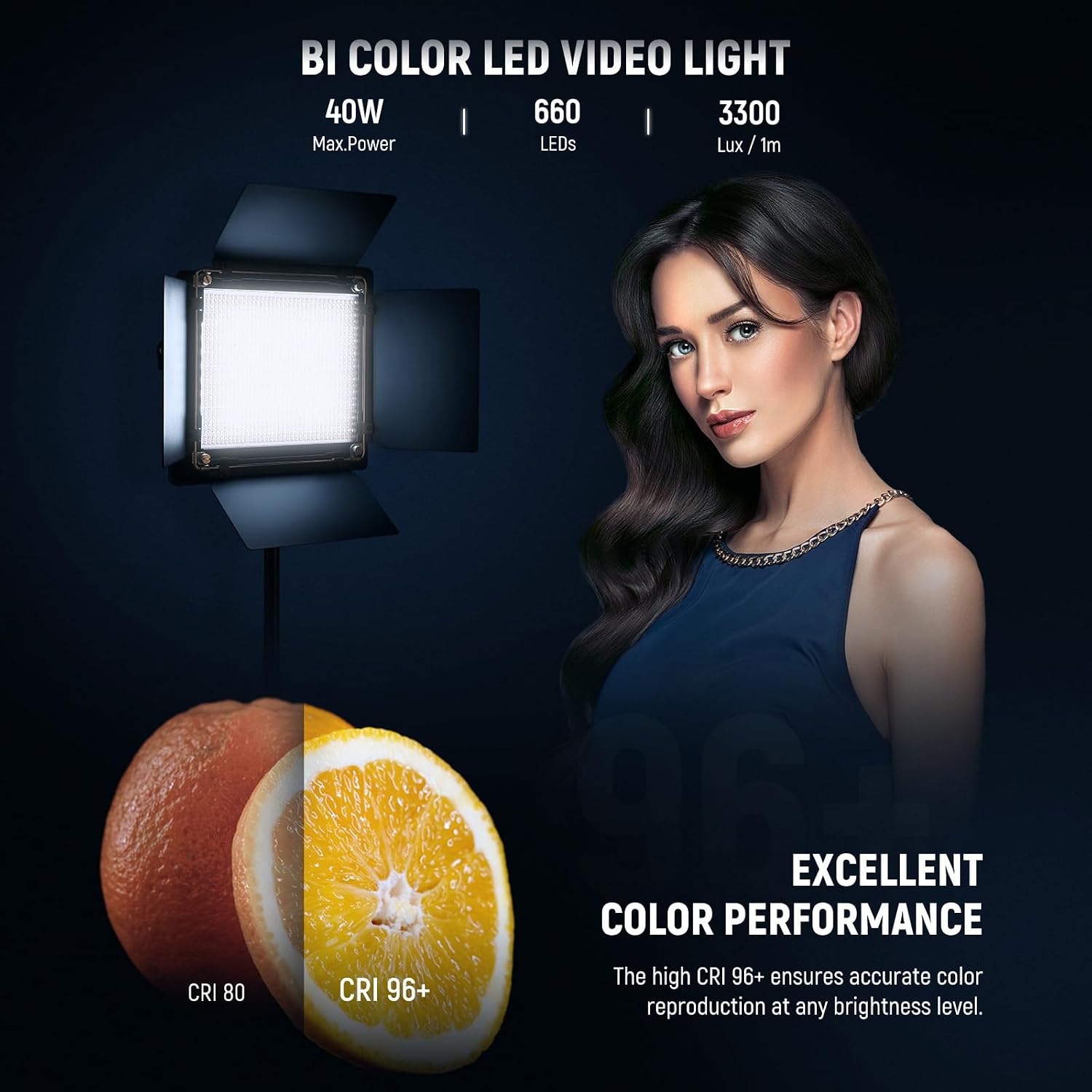 Detalle 2 de NEEWER 660 LED Bi‑Colour Video Light Kit 2-pack