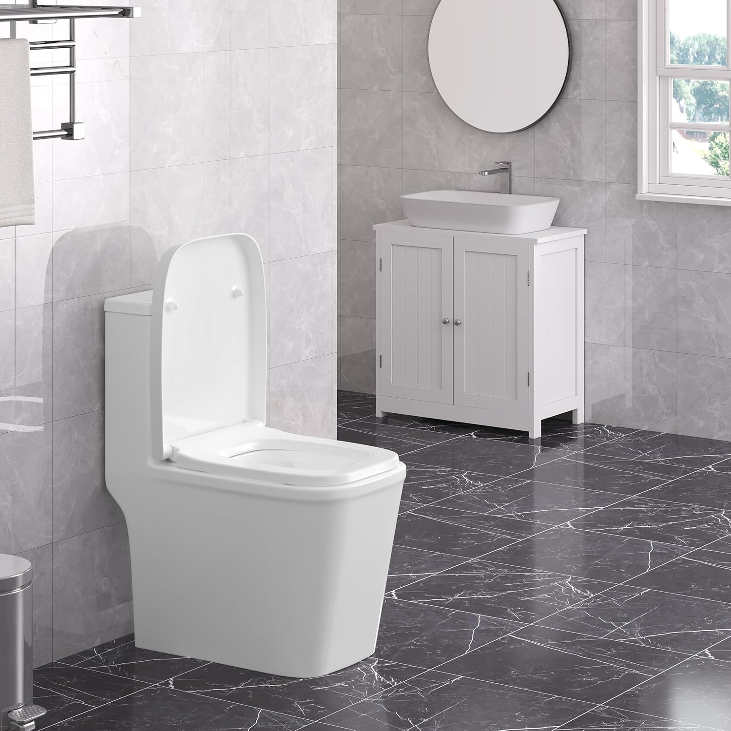 Thumbnail 6 de WOLTU Toilettendeckel WC-Sitz mit Absenkautomatik, Fast Fix & Duroplast – eckig, weiß