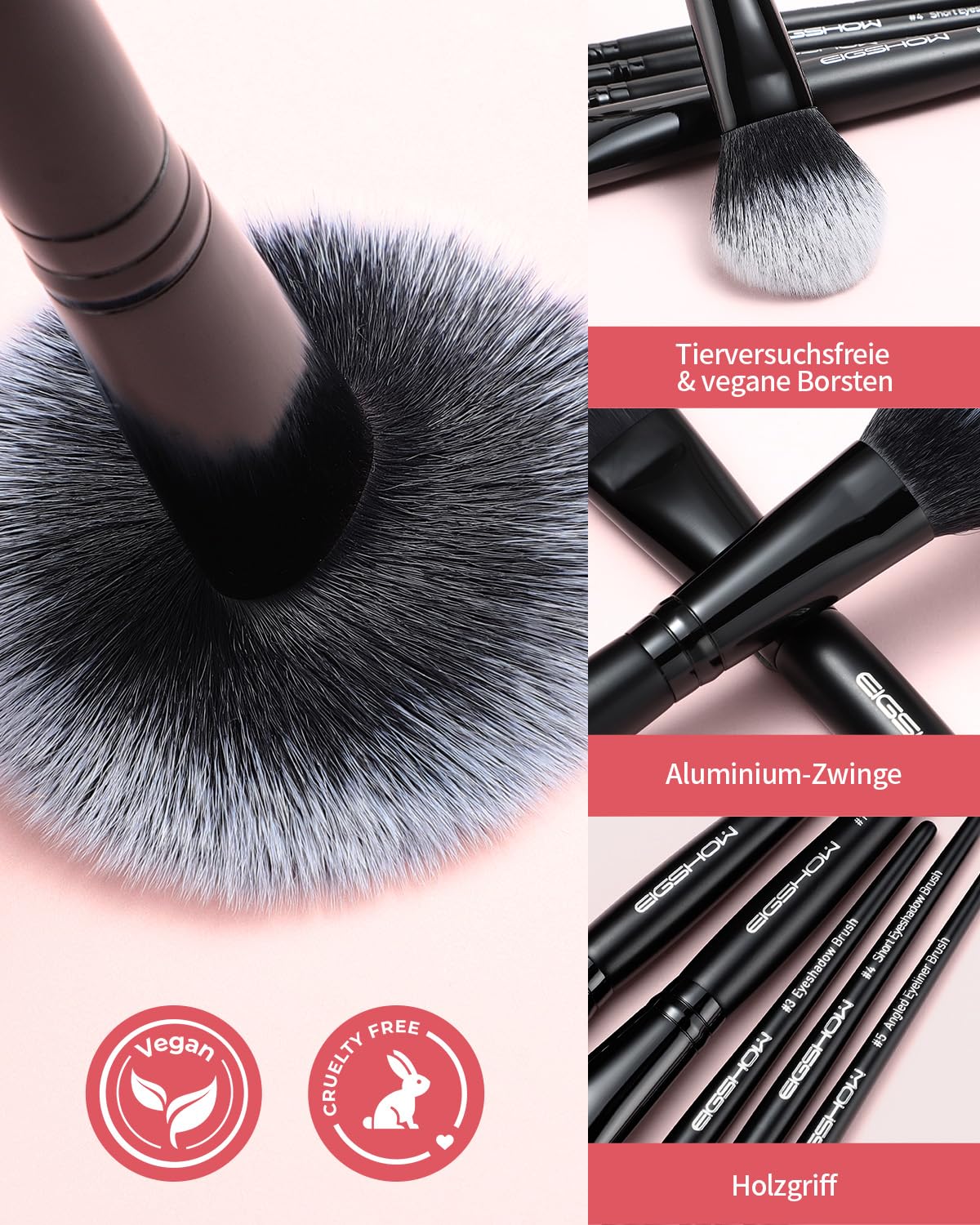 Detalle 1 de EIGSHOW Make-up Pinsel-Set 5-teilig schwarz