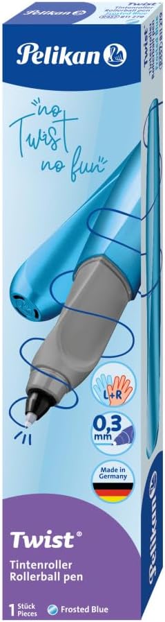 Thumbnail 4 de Pelikan Twist Tintenroller für Rechts- und Linkshänder in Frosted Blue – mit kleiner Tintenpatrone