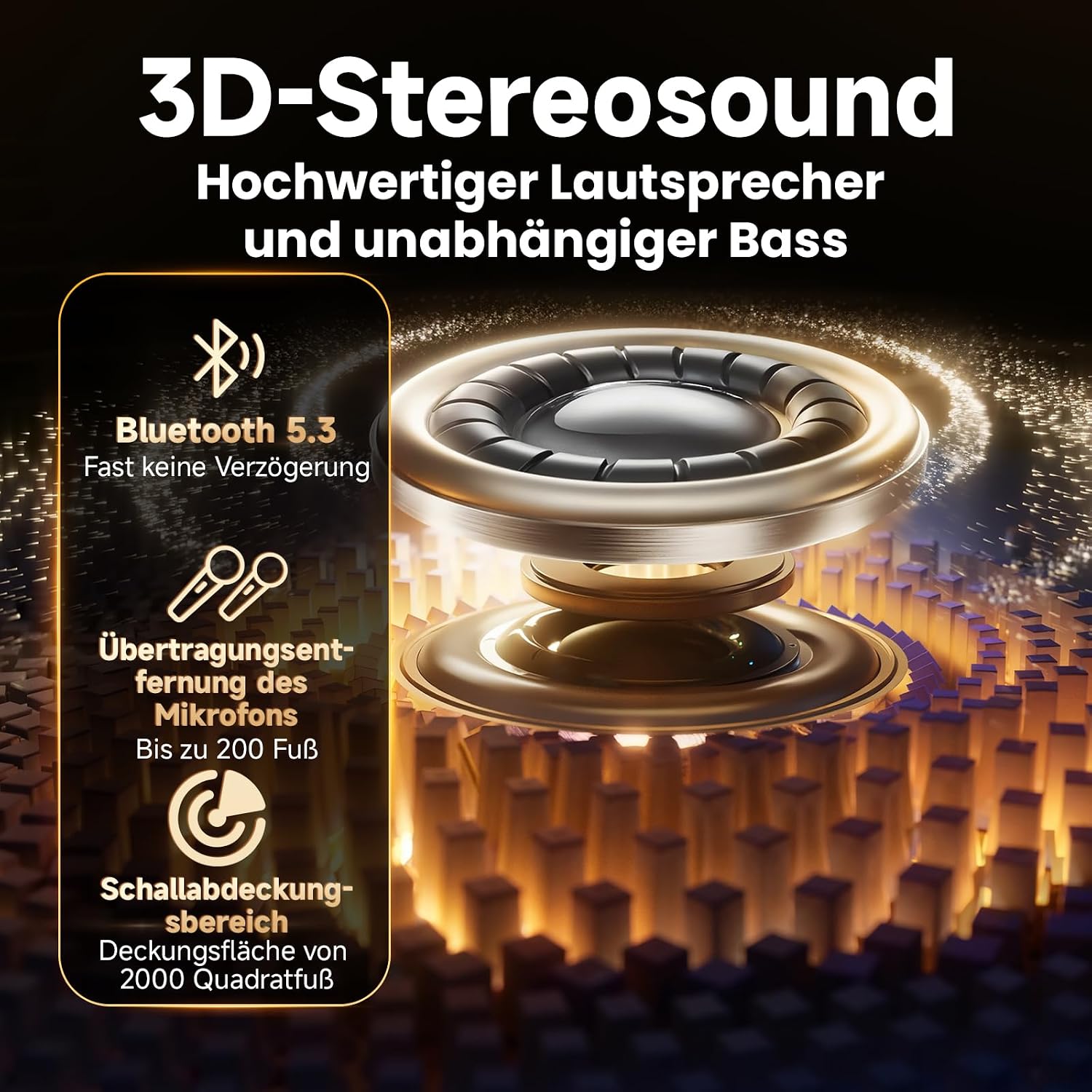 Detalle 2 de HWWR Karaoke Maschine TX06 – All-in-One Karaoke Anlage mit 2 Mikrofonen, 5,25 Zoll Tieftöner und TV-Anbindung