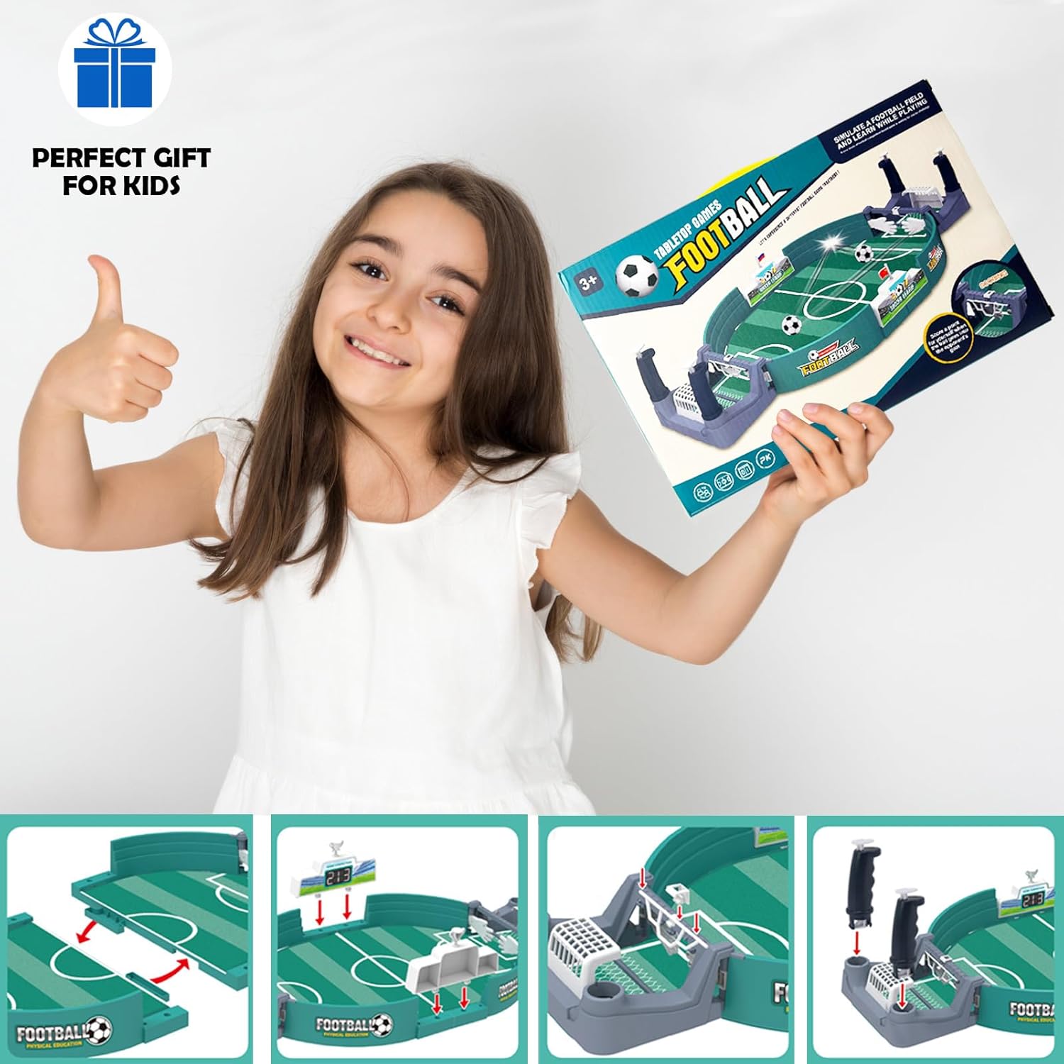 Thumbnail 3 de EACHHAHA Baby Foot mini pour enfant (jeu à 2 joueurs) avec 6 balles – 9 x 42 x 21 cm