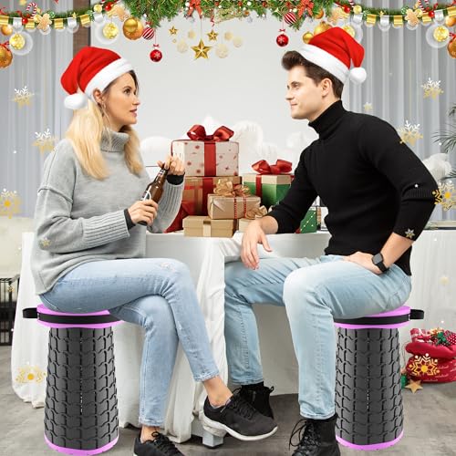 Thumbnail 1 de ALEVMOOM Verbesserter Dickerer Zusammenklappbarer Hocker – Teleskophocker mit Kissen, 50 cm Höhe, 450 kg Tragfähigkeit