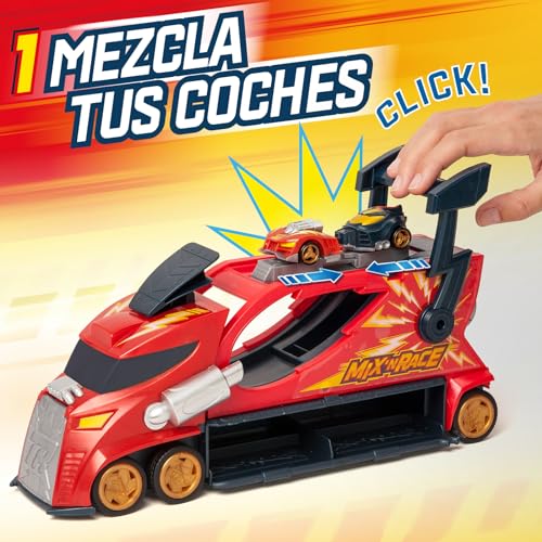 Detalle de T-Racers Mix ’N Race Thunder Truck: 3 acciones en 1 y espacio para 7 coches