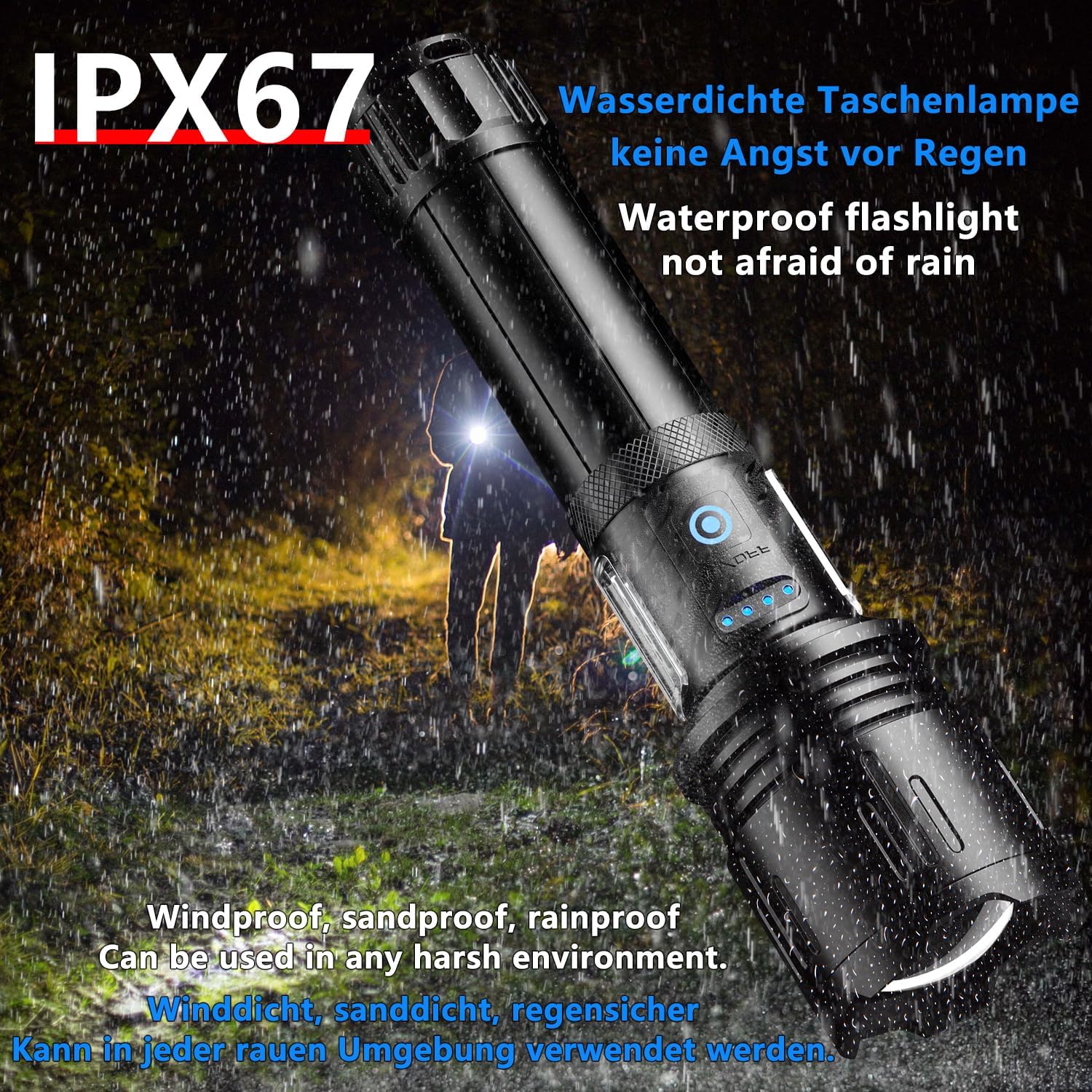 Detalle 1 de ASORT ASORT LED Taschenlampe 30000 lm