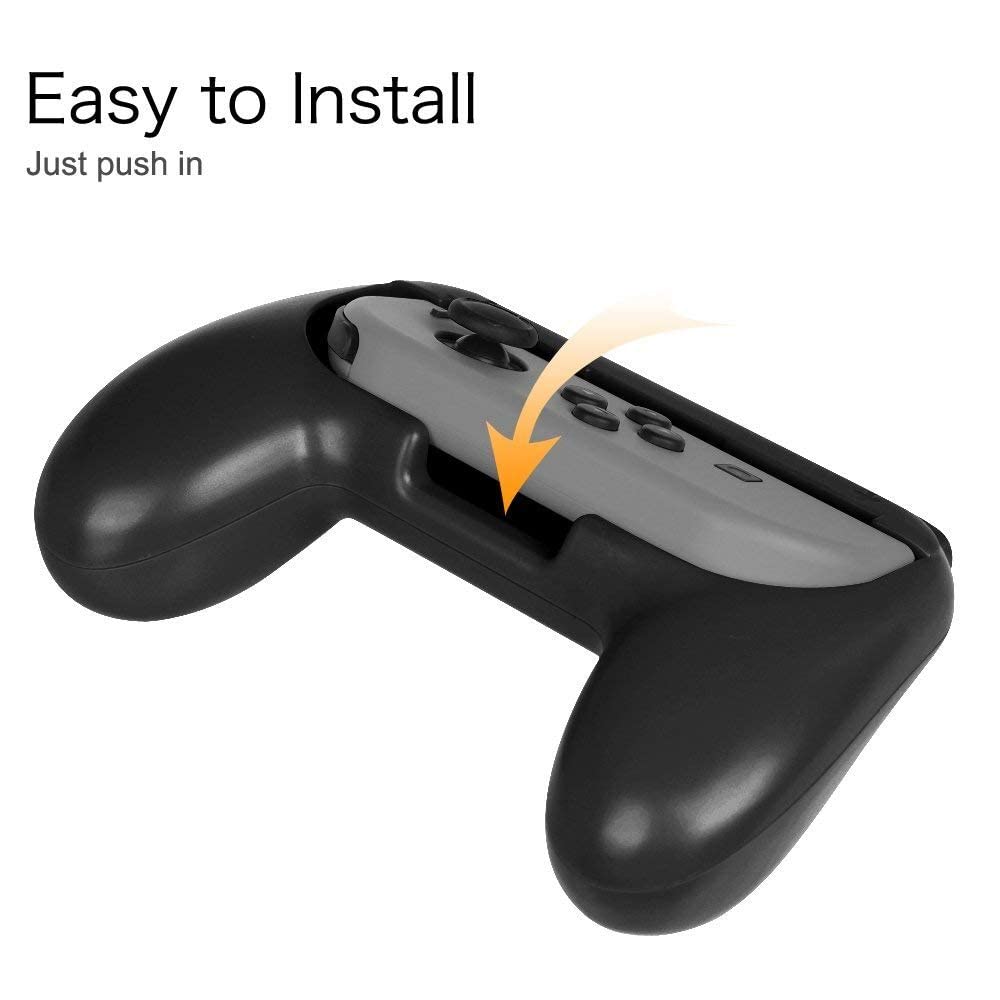 Detalle de FINTIE Grip-Kit für Joy-Con (kompatibel mit Switch/Switch OLED) – 2 Stück, ergonomische Griffe in Schwarz