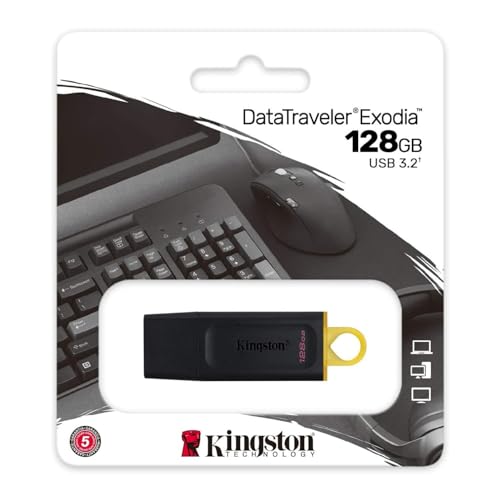Detalle de Kingston DataTraveler Exodia DTX/128GB USB 3.2 Gen 1 con tapa protectora y aro de llavero