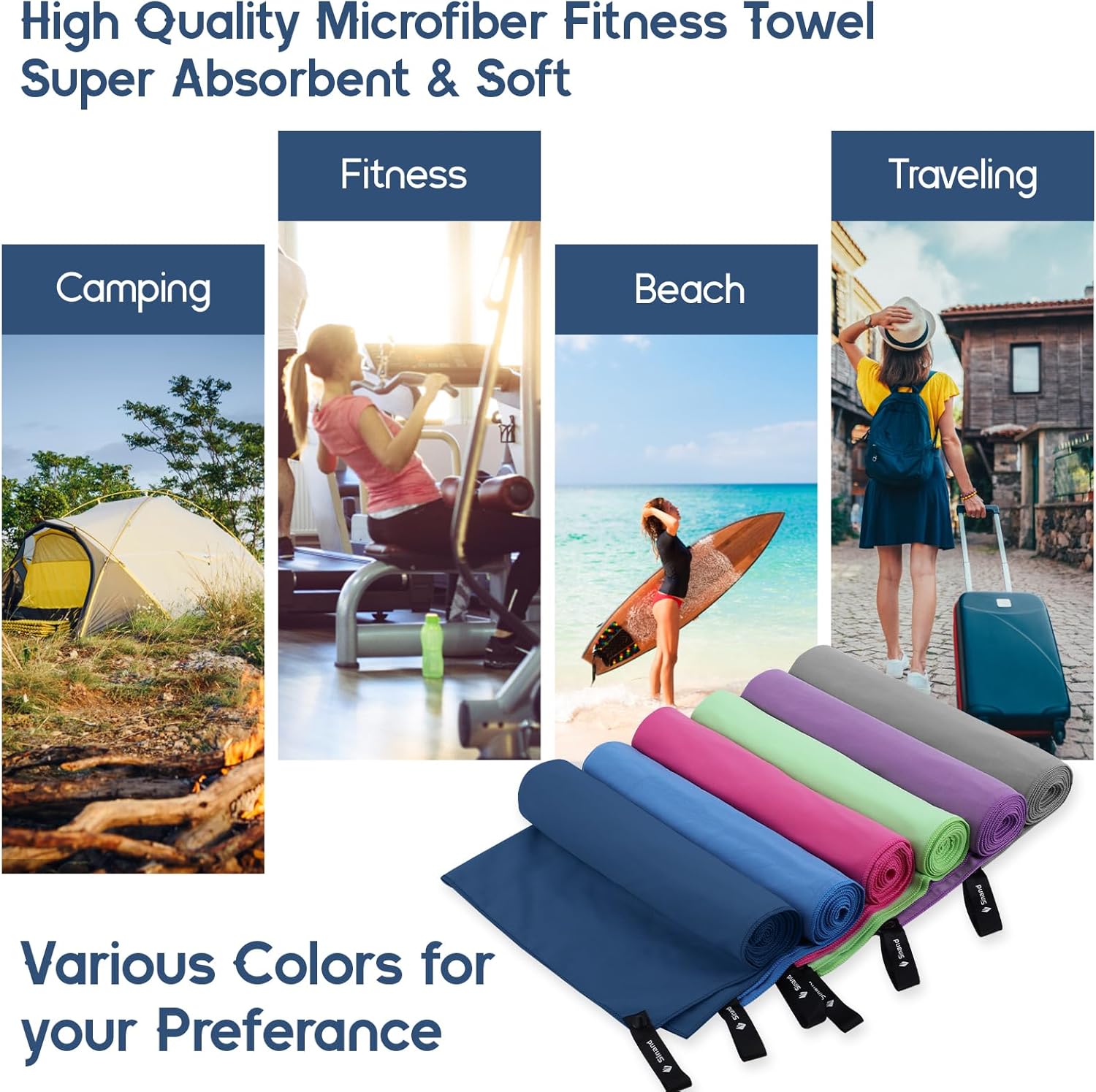 Thumbnail 6 de Sinand Microfibre Towel 2 Pack 160x80cm