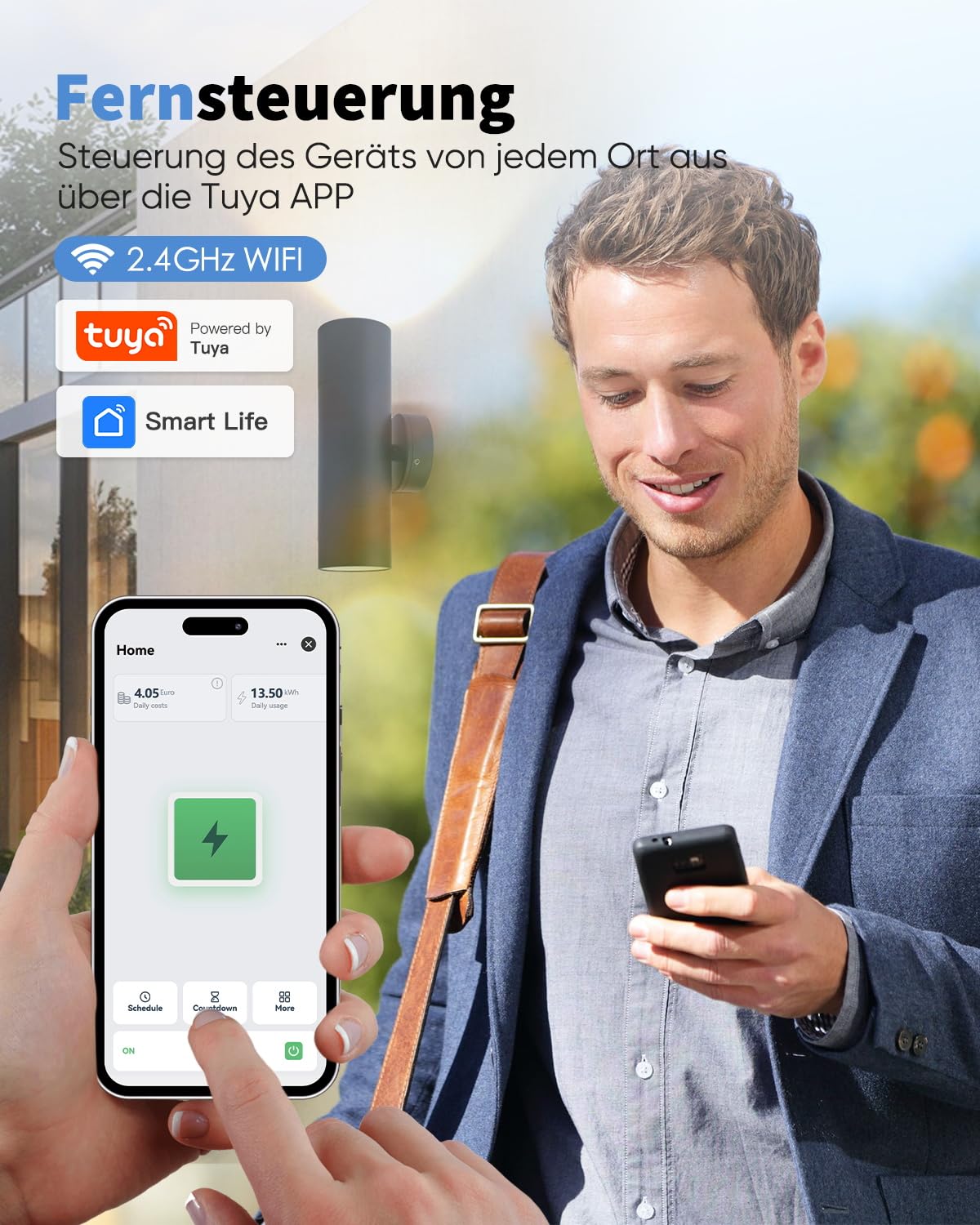Detalle 2 de GreenSun Zeitschaltuhr Außenbereich WLAN Steckdose