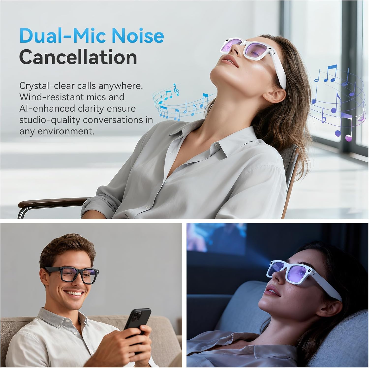 Thumbnail 5 de AI Smart Glasses 8MP Camera with Bluetooth Calls 😎