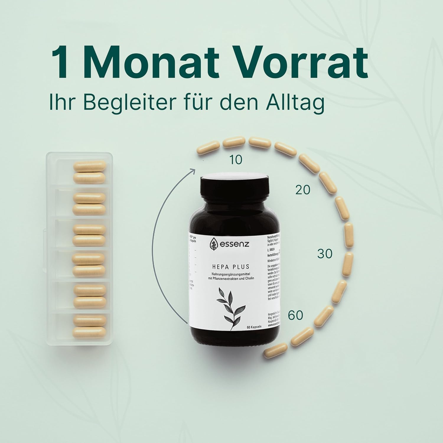 Thumbnail 4 de ESSENZ Hepa Kapseln mit Mariendistel, Artischocke & Löwenzahn (60 Kapseln) – Nahrungsergänzung zur Leberunterstützung