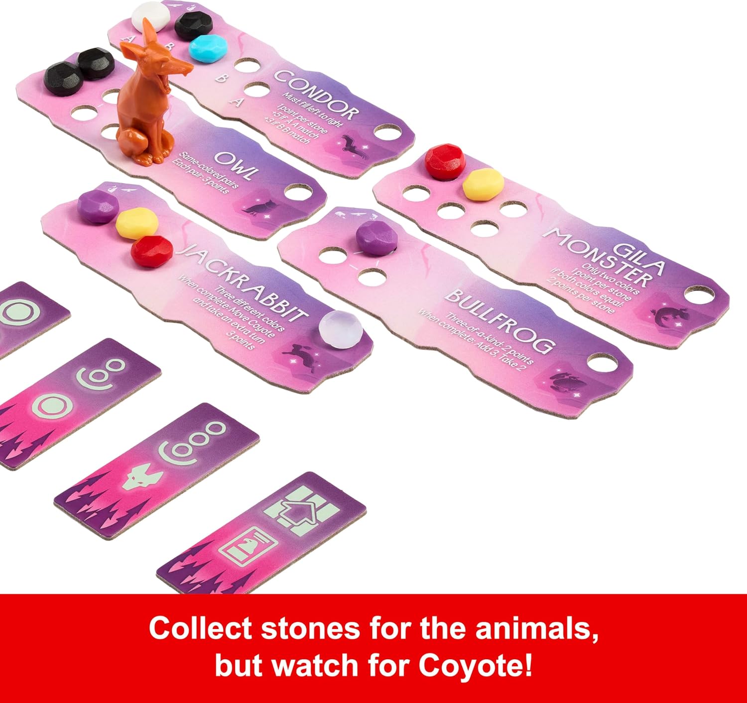 Detalle 2 de Mattel Games Spirits of the Wild: Awakening Relaxing Strategy Board Game (2 Players)