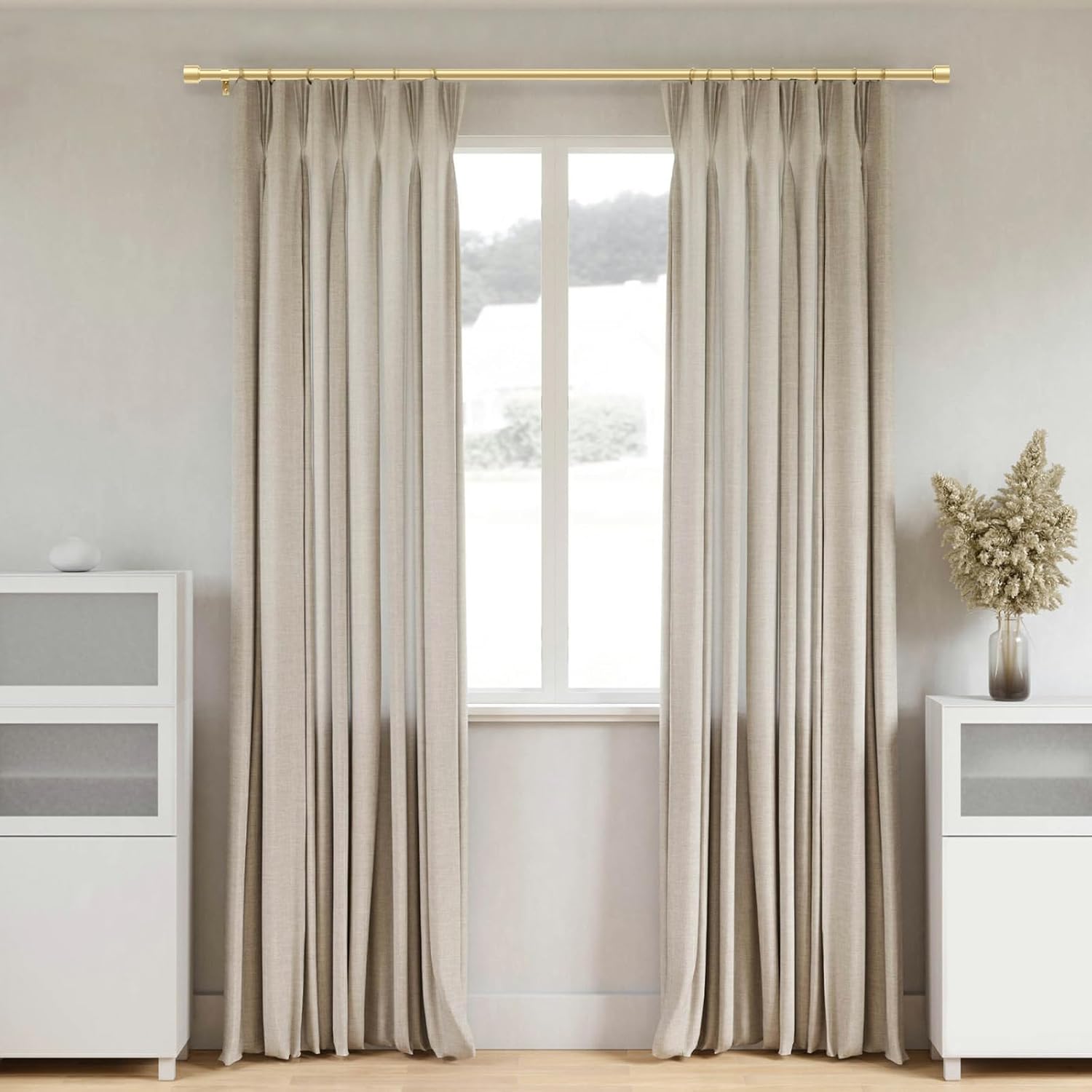 Thumbnail 3 de GEEBOBO 2-Pack Gold Adjustable Curtain Rods (66–120 inch) for Wall Mount Windows