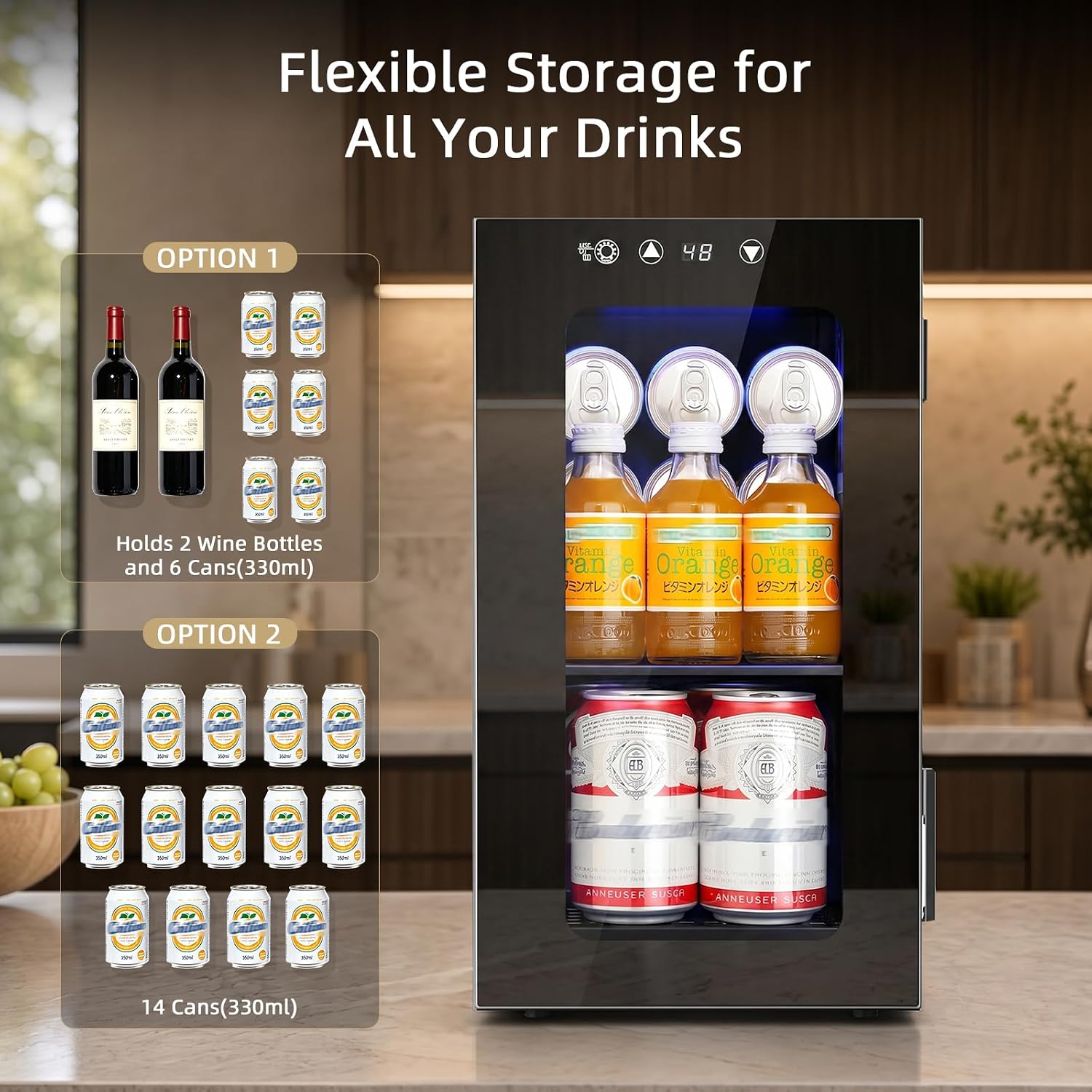 Detalle de Antarctic Star JC-10UEX-F 10L Beverage Mini Fridge with Digital Temperature Control
