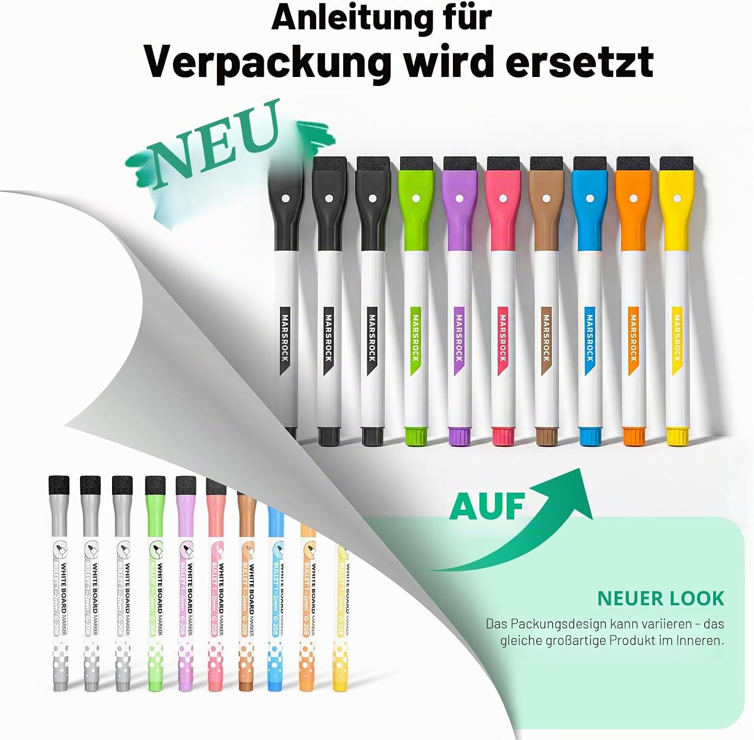 Detalle 2 de Marsrock Whiteboard mit Ständer – beidseitiger Wochenplaner 30 x 40 cm