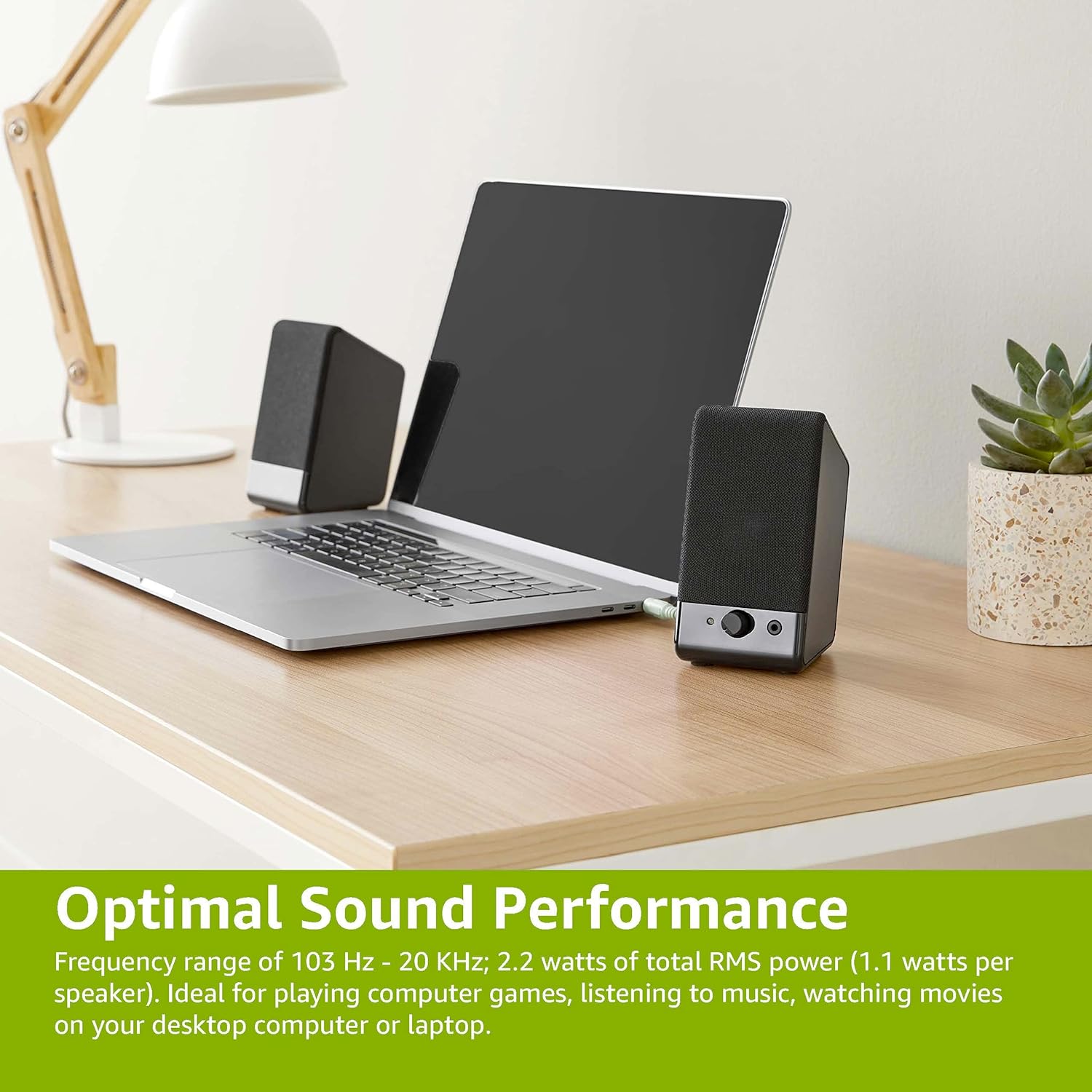 Thumbnail 2 de Amazon Basics USB-Powered Computer Speakers for Desktop or Laptop PC (Black)
