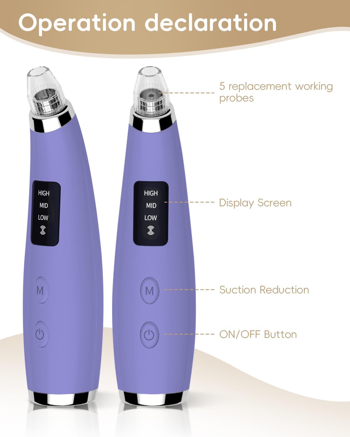 Thumbnail 4 de Pore Vacuum Blackhead Remover - Pore Extractor with 5 Attachments & 3 Suction Levels (Purple)