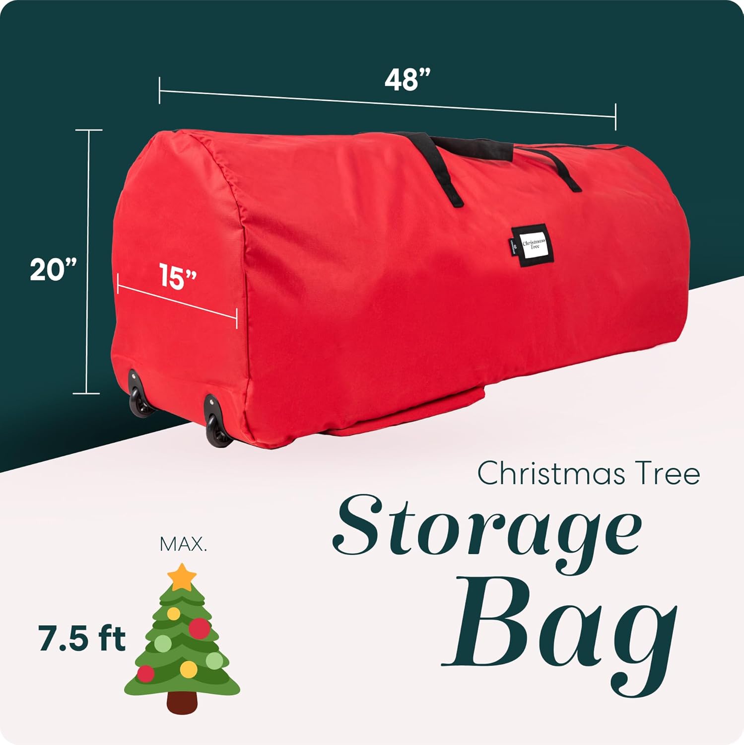Detalle 2 de Handy Laundry Rolling Christmas Tree Storage Bag 7.5-ft 🎄