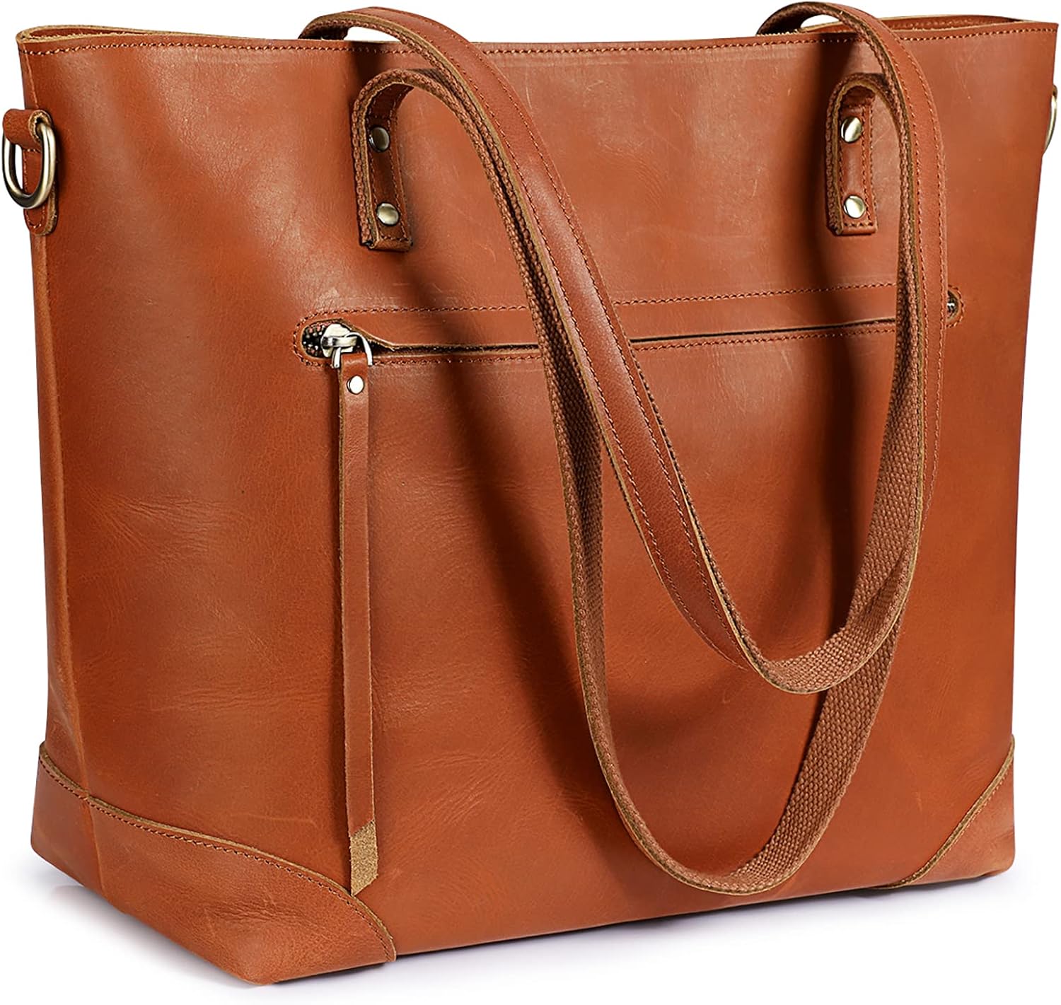 Detalle de S-ZONE Femmes Vintage 3-Way Véritable Crazy Horse Sac