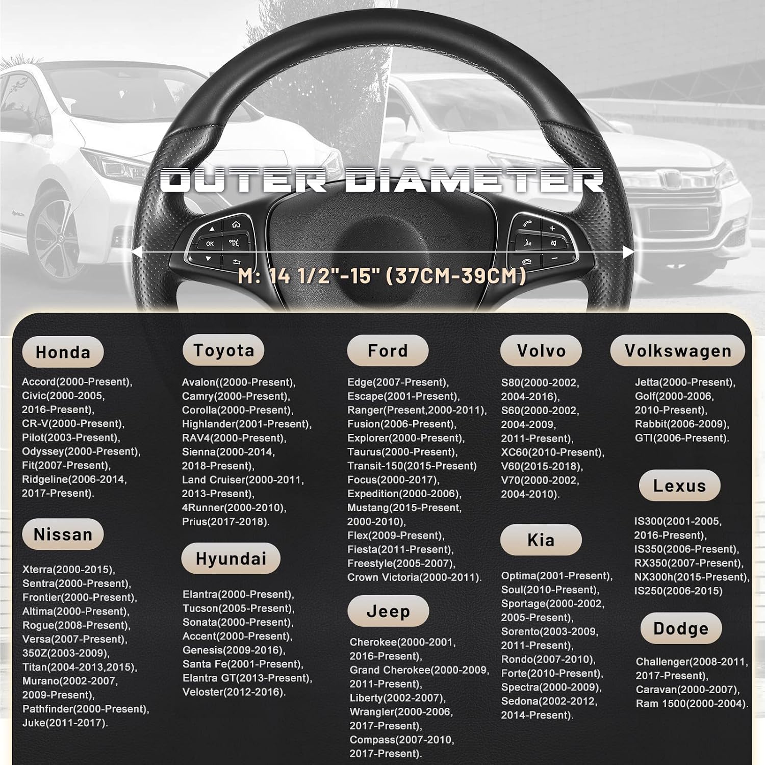 Detalle 1 de SEG Direct Steering Wheel Cover 14.5–15 Inch