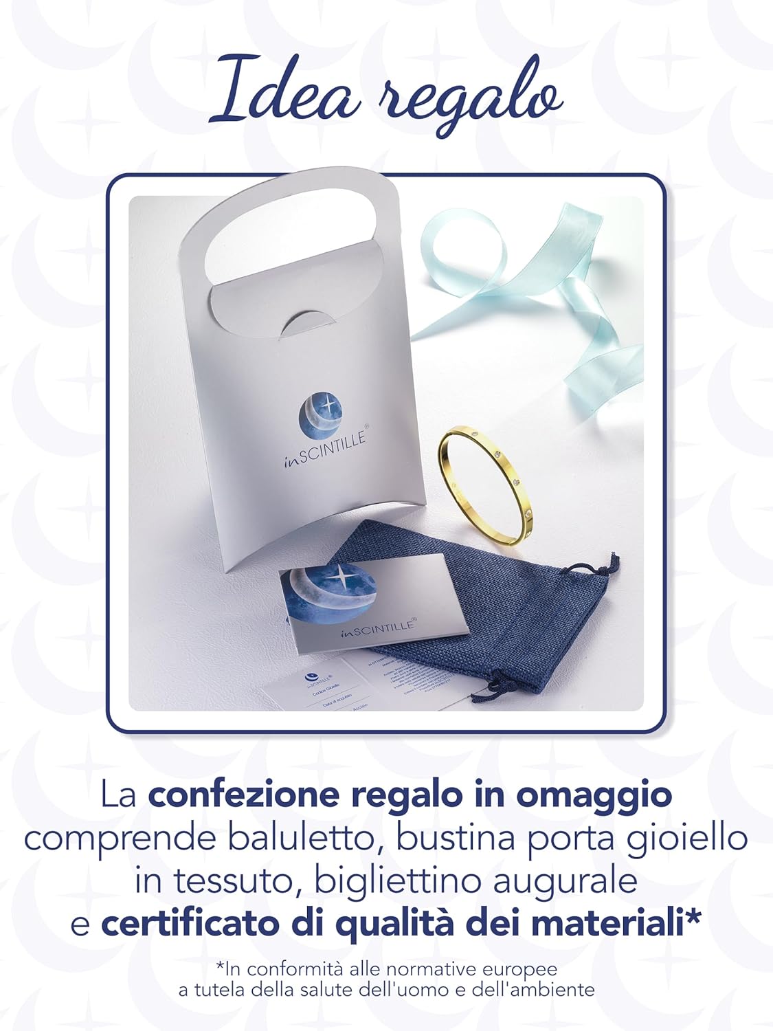Thumbnail 5 de inSCINTILLE Bangle Bracciale Rigido in Acciaio Inossidabile – Confezione Regalo Inclusa