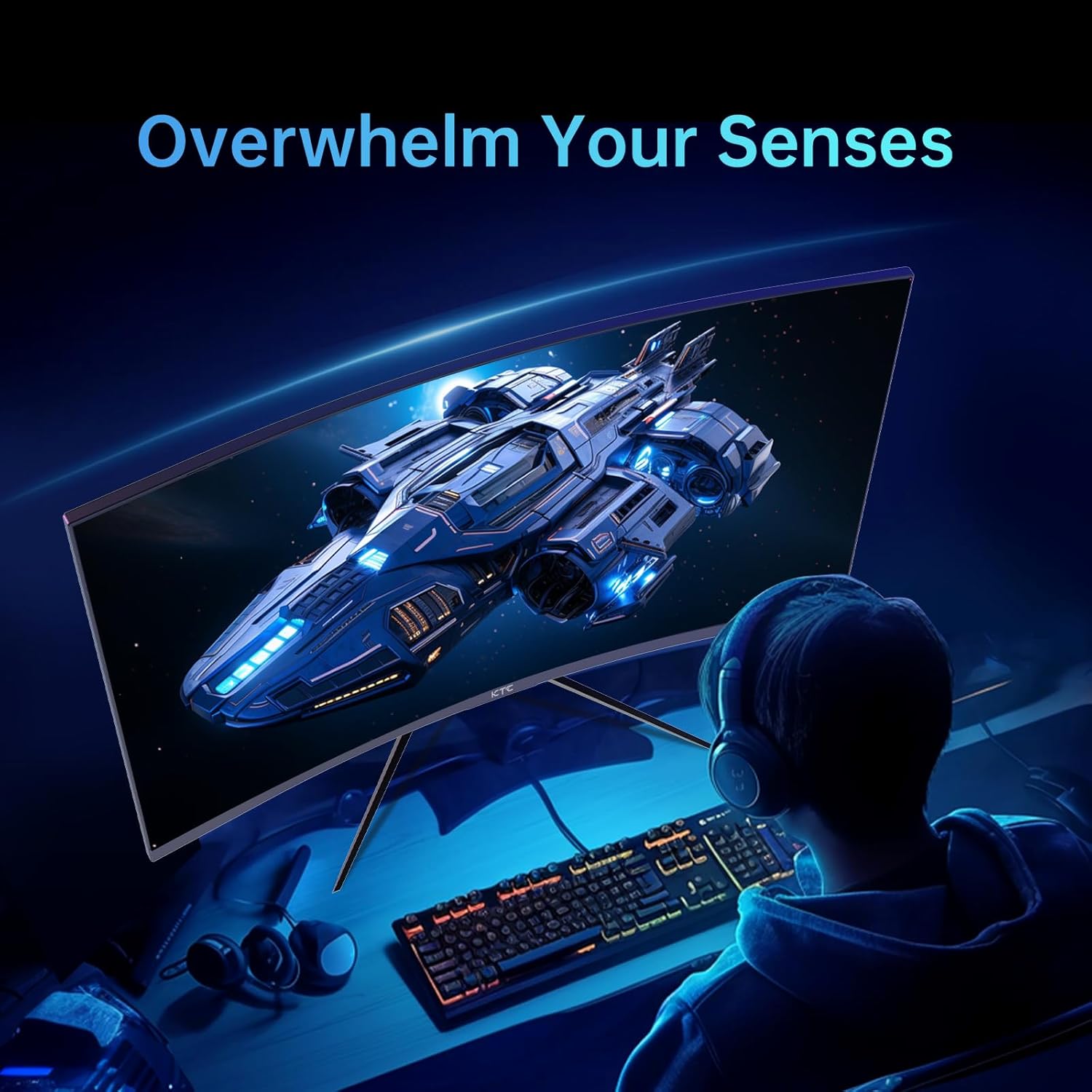 Detalle de KTC 32 Inch Curved Gaming Monitor: 1080p, 240Hz, 1500R VA with HDR10