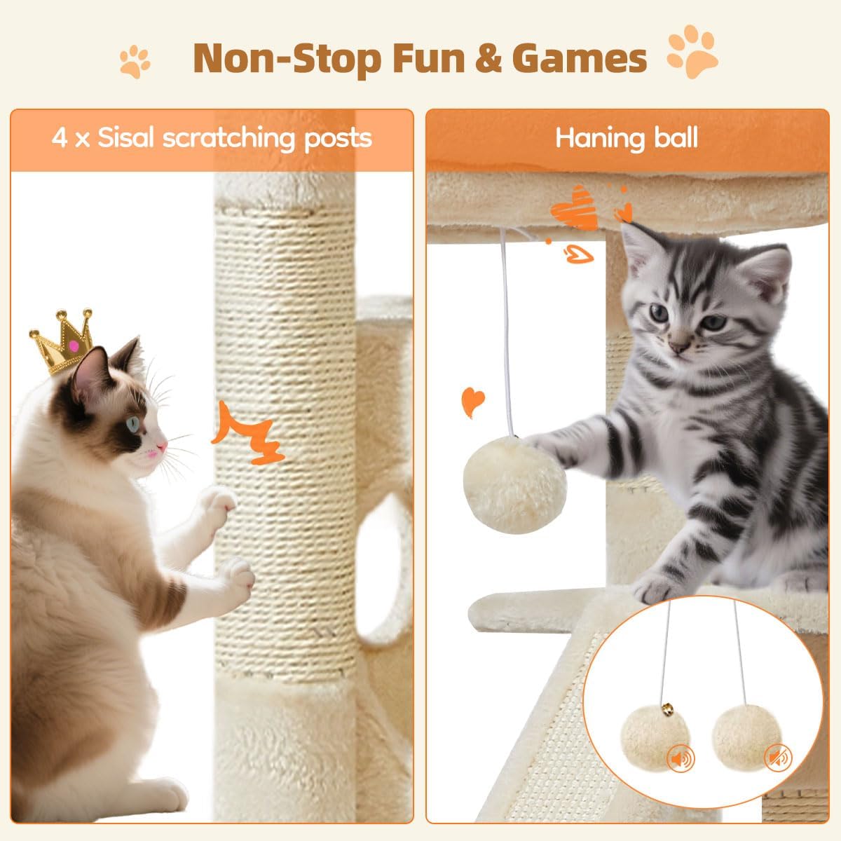Detalle 2 de Taoqimiao Cat Tree 98cm for scratching