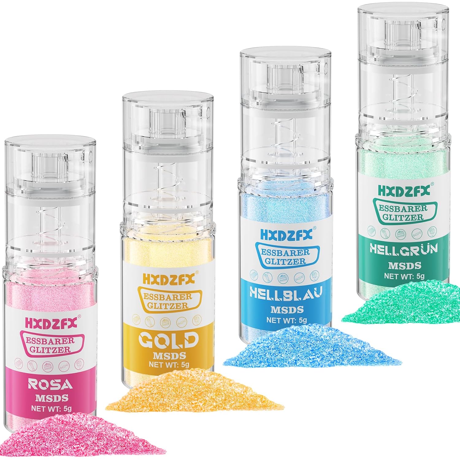 Thumbnail 6 de Essbares Glitzer Set – 12 Farben Glitzerpulver für Getränke und Backkunst (3 g pro Farbstoff)