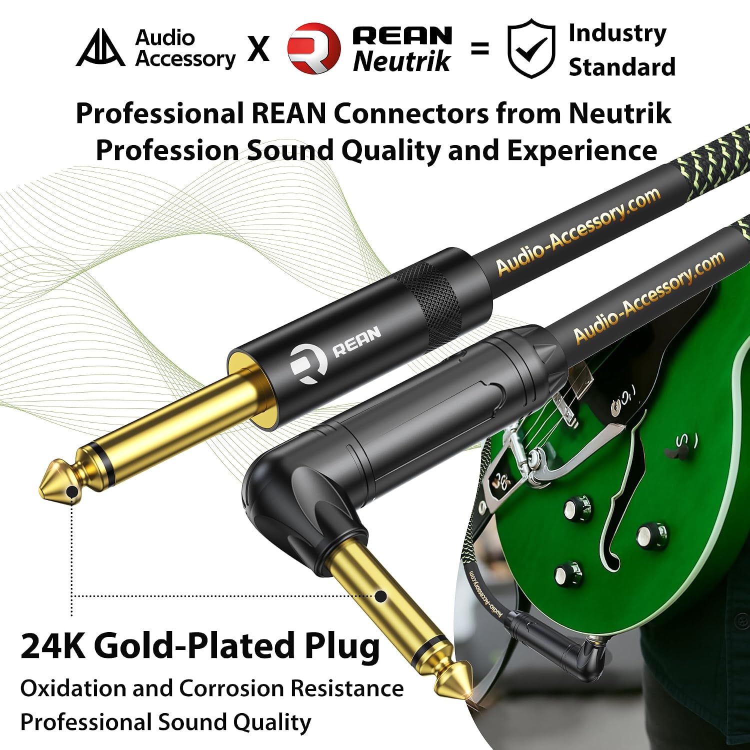 Detalle de AA AUDIO ACCESSORY AGC14RP Pro Series Guitar Cable, 10 ft Kevlar-Braided