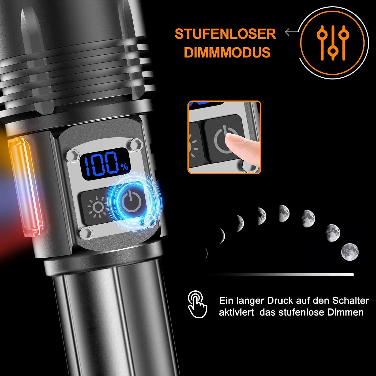 Detalle 2 de Relybo torcia LED 1.000.000 lumen ricaricabile