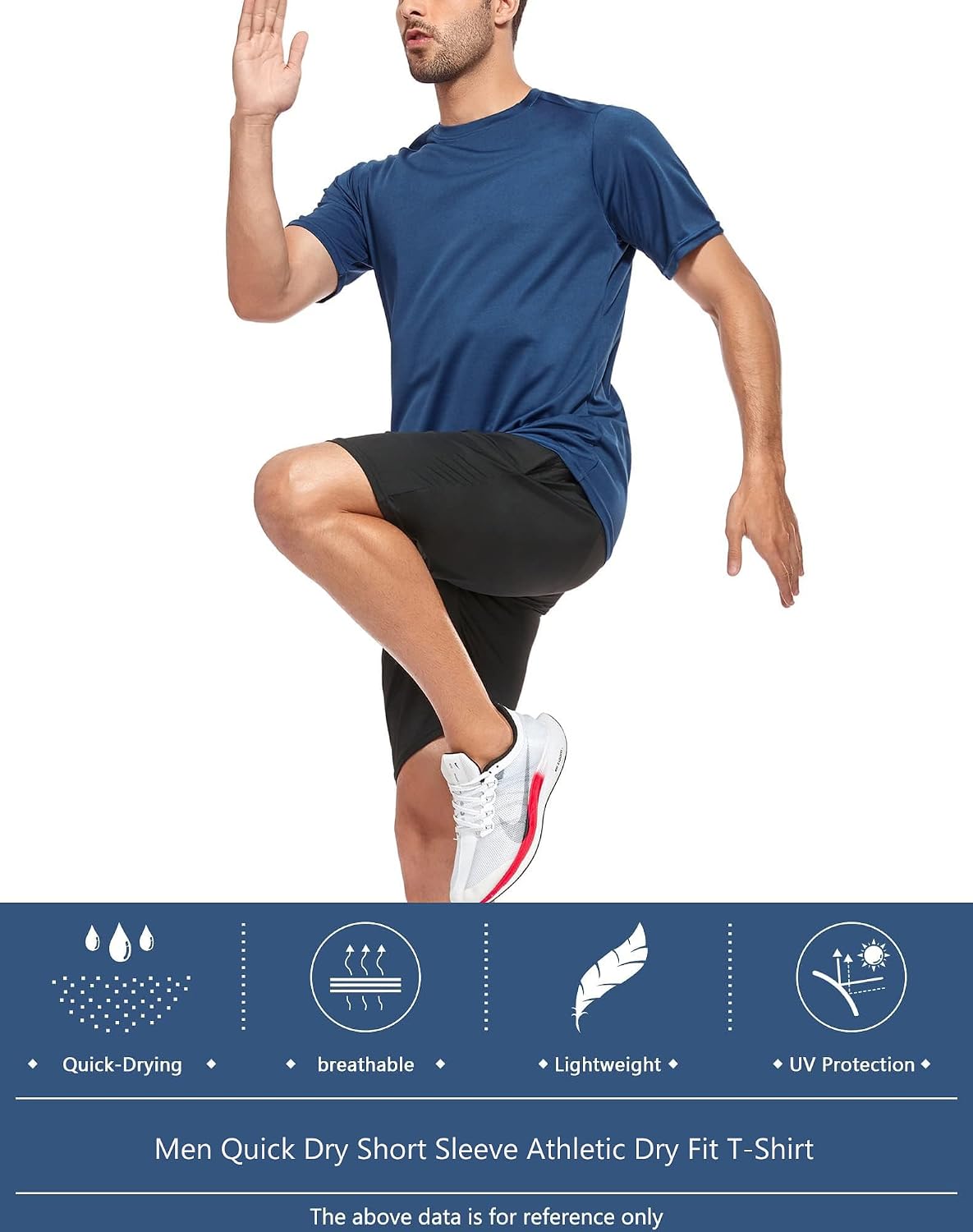 Detalle de Kinglaman 1/5 Pack Mesh Workout Shirts for Men (Dry Fit, Moisture Wicking) Short Sleeve Tees