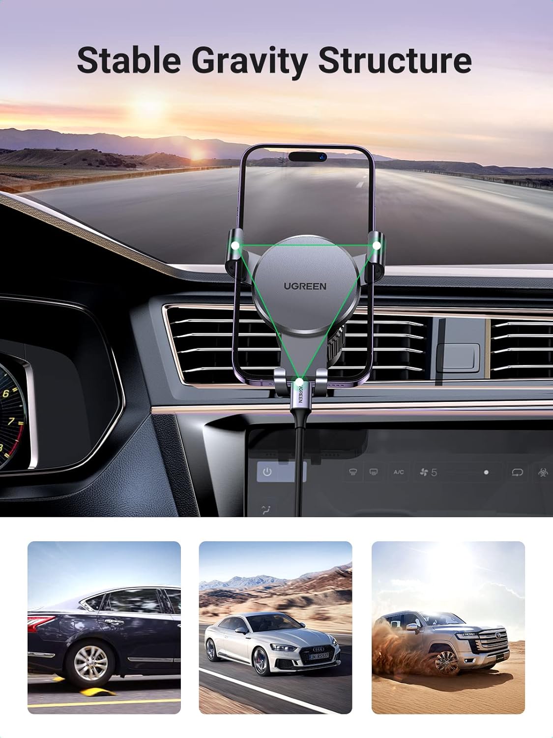 Thumbnail 3 de UGREEN Car Phone Holder Air Vent 360°